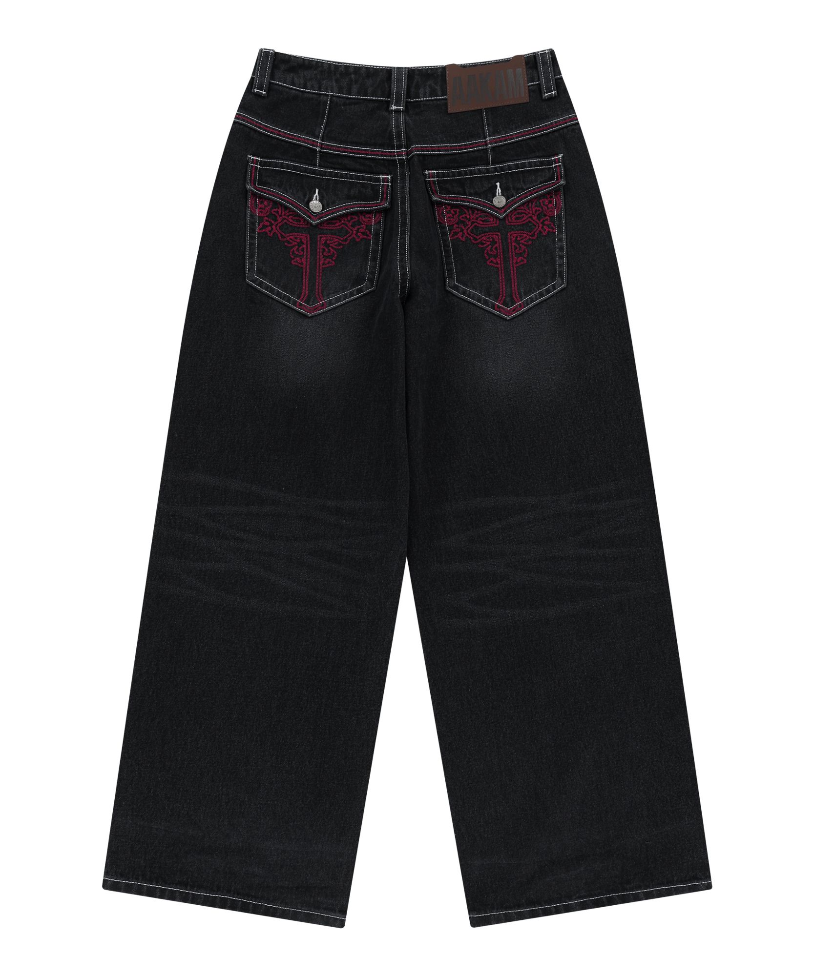 【AAKAM】CROS2 Washed Denim Pants ★男女兼用★追跡付 MUSINSA | AAKAM CROS2 Washed Denim Pants (Black)