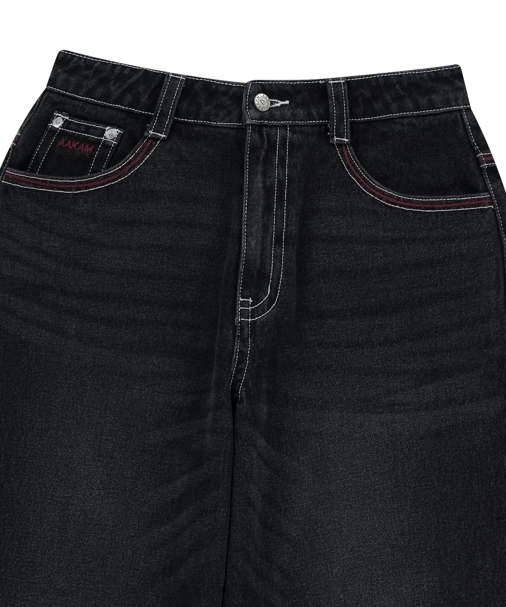 MUSINSA | AAKAM CROS2 Washed Denim Pants (Black)