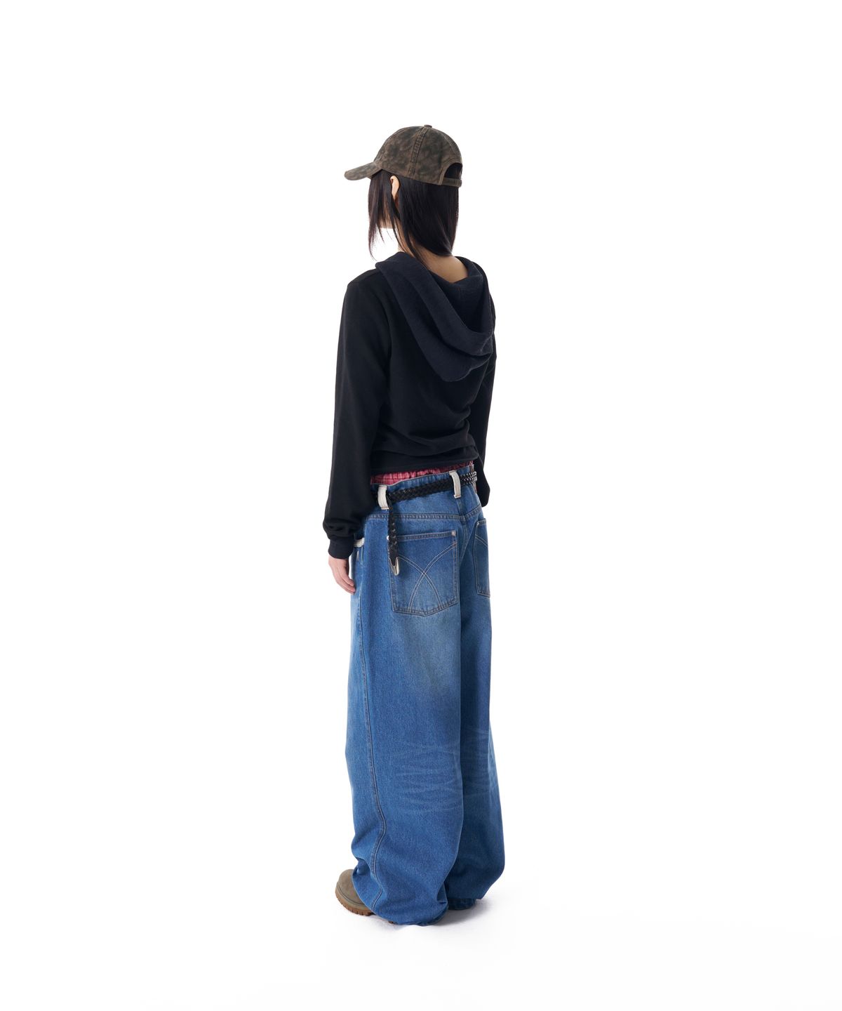 아캄(AAKAM) Contrast Washed Denim Pants (Blue)