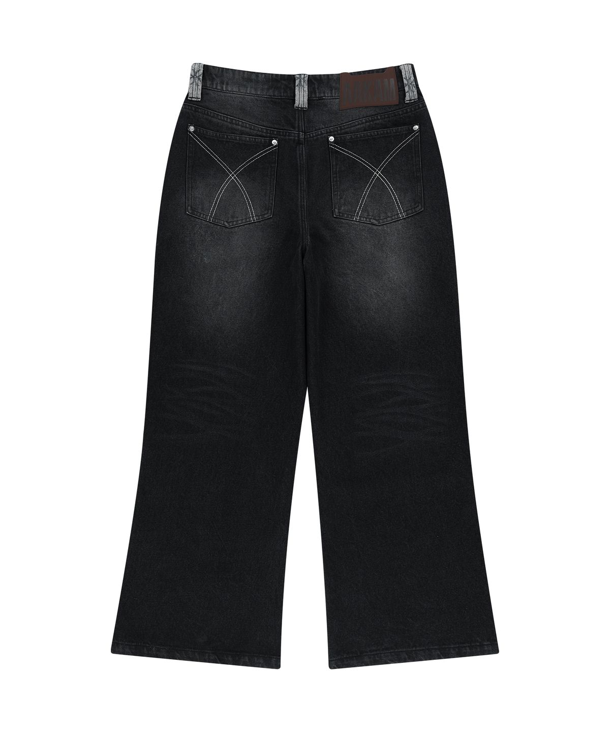 아캄(AAKAM) Contrast Washed Denim Pants (Black)