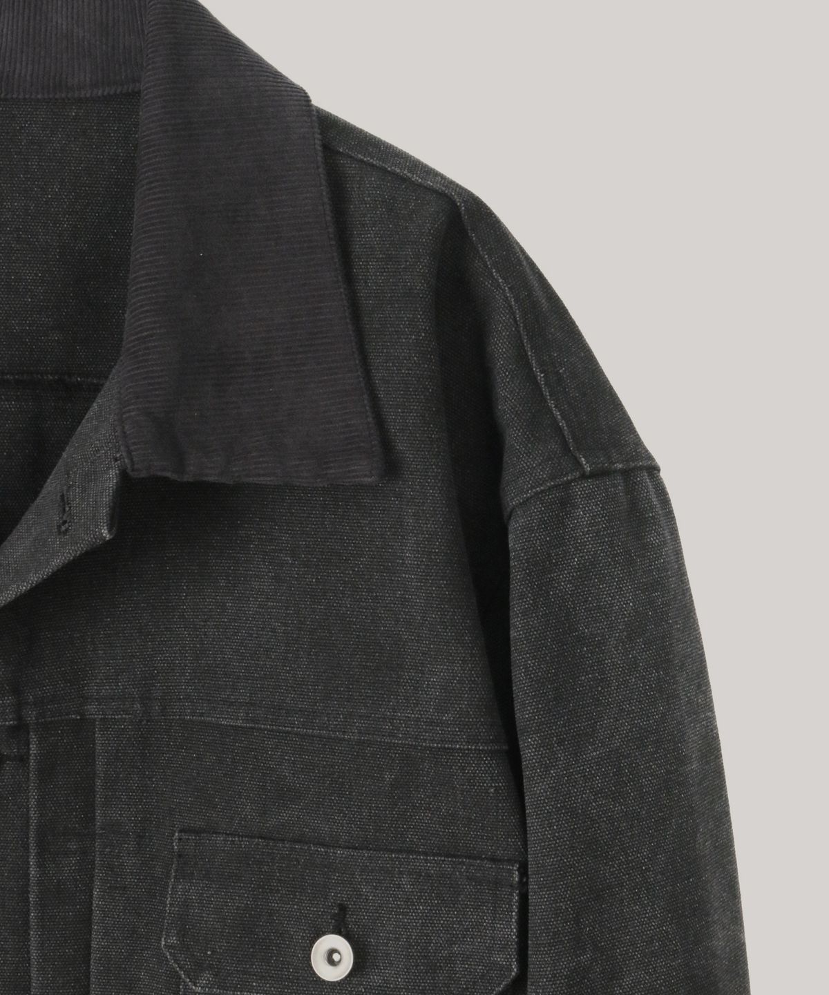 인더스트(INDUST) VTG 코듀로이 카라 트러커 자켓_차콜