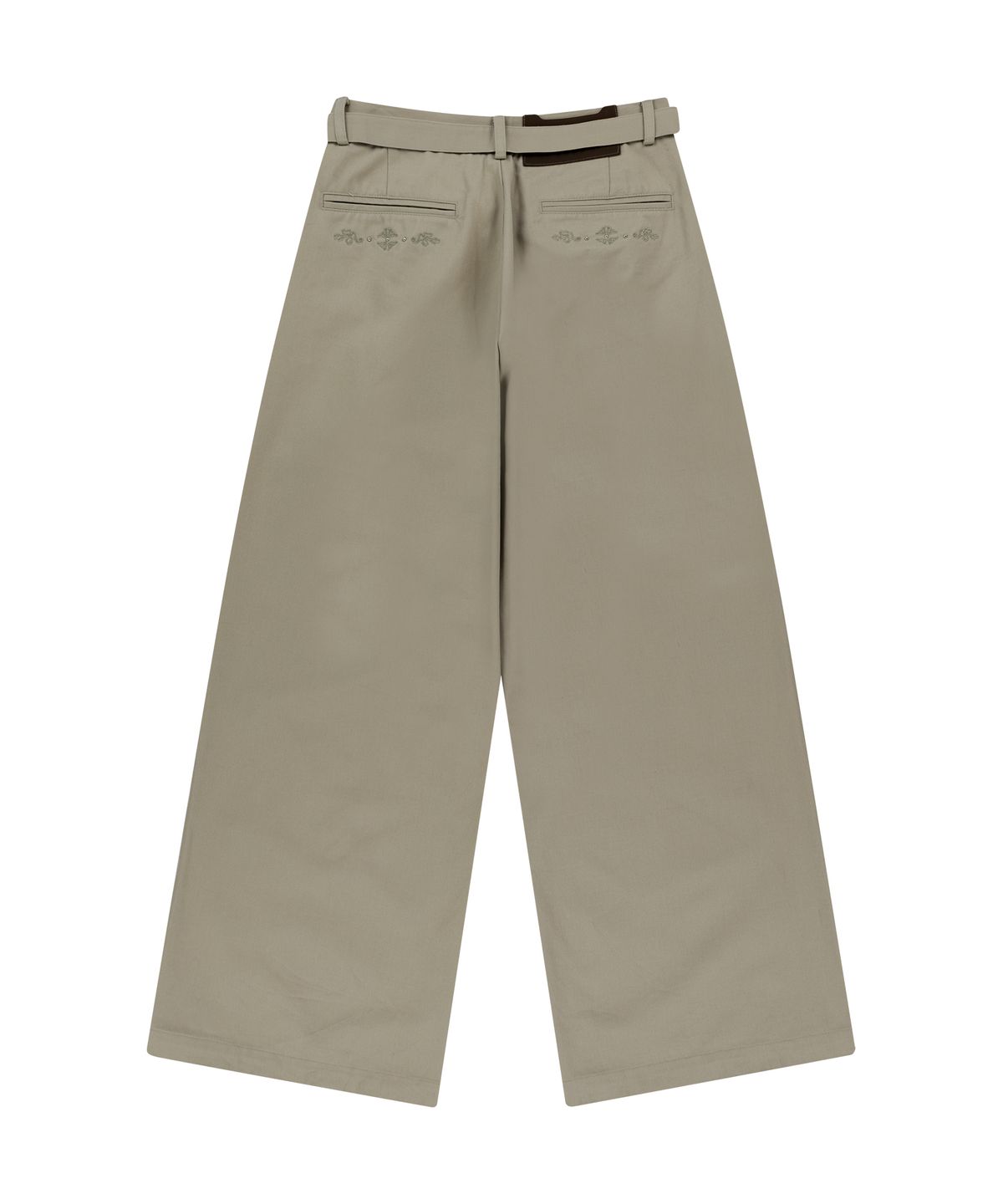 아캄(AAKAM) Western Belted Cotton Pants (Beige)