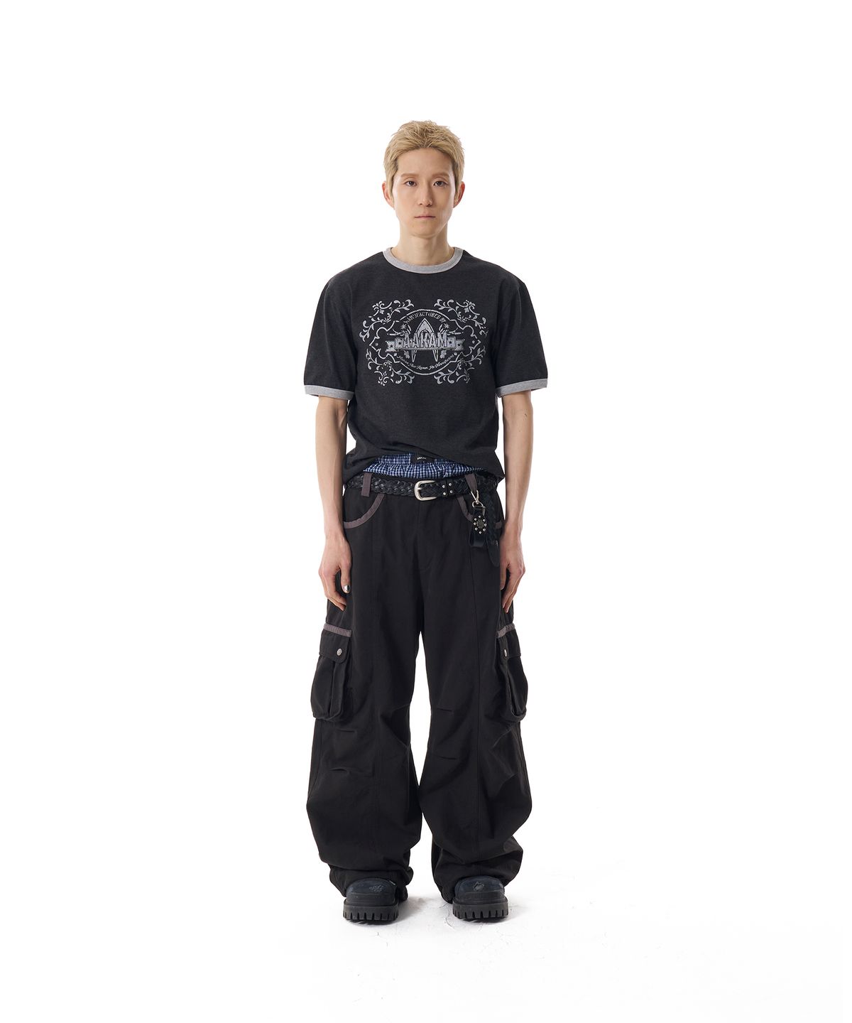 아캄(AAKAM) Check Boxer (Navy)