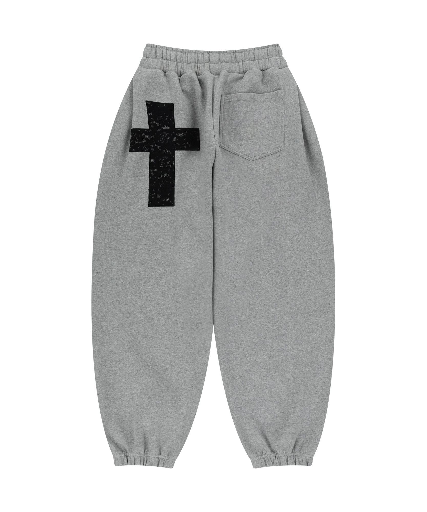 MUSINSA公式 | AAKAM Laced CROS2 Patch Sweatpants (Gray)