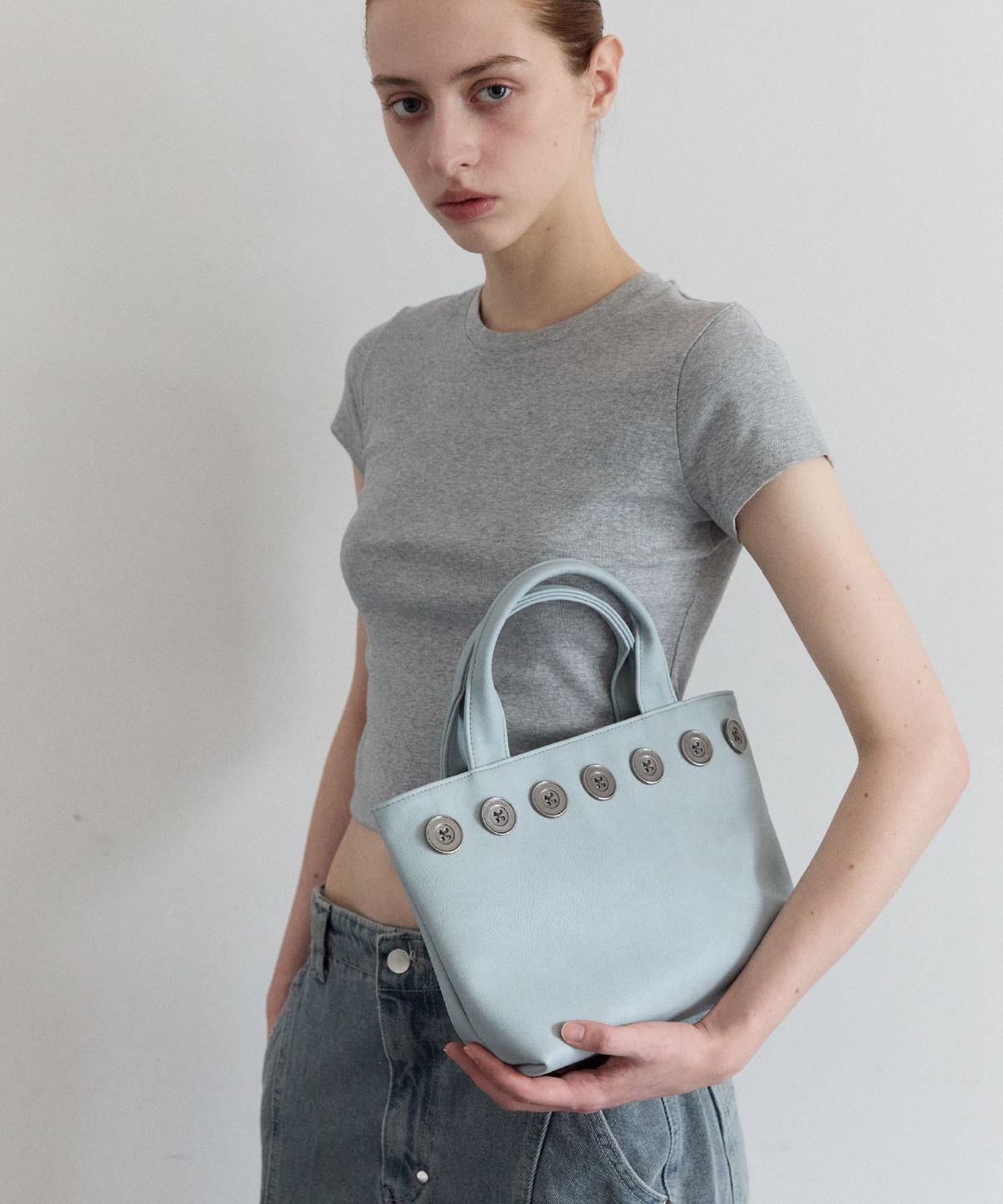 필인더블랭크(FILLINTHEBLANK) Sunday Tote Bag (button wide)(water)
