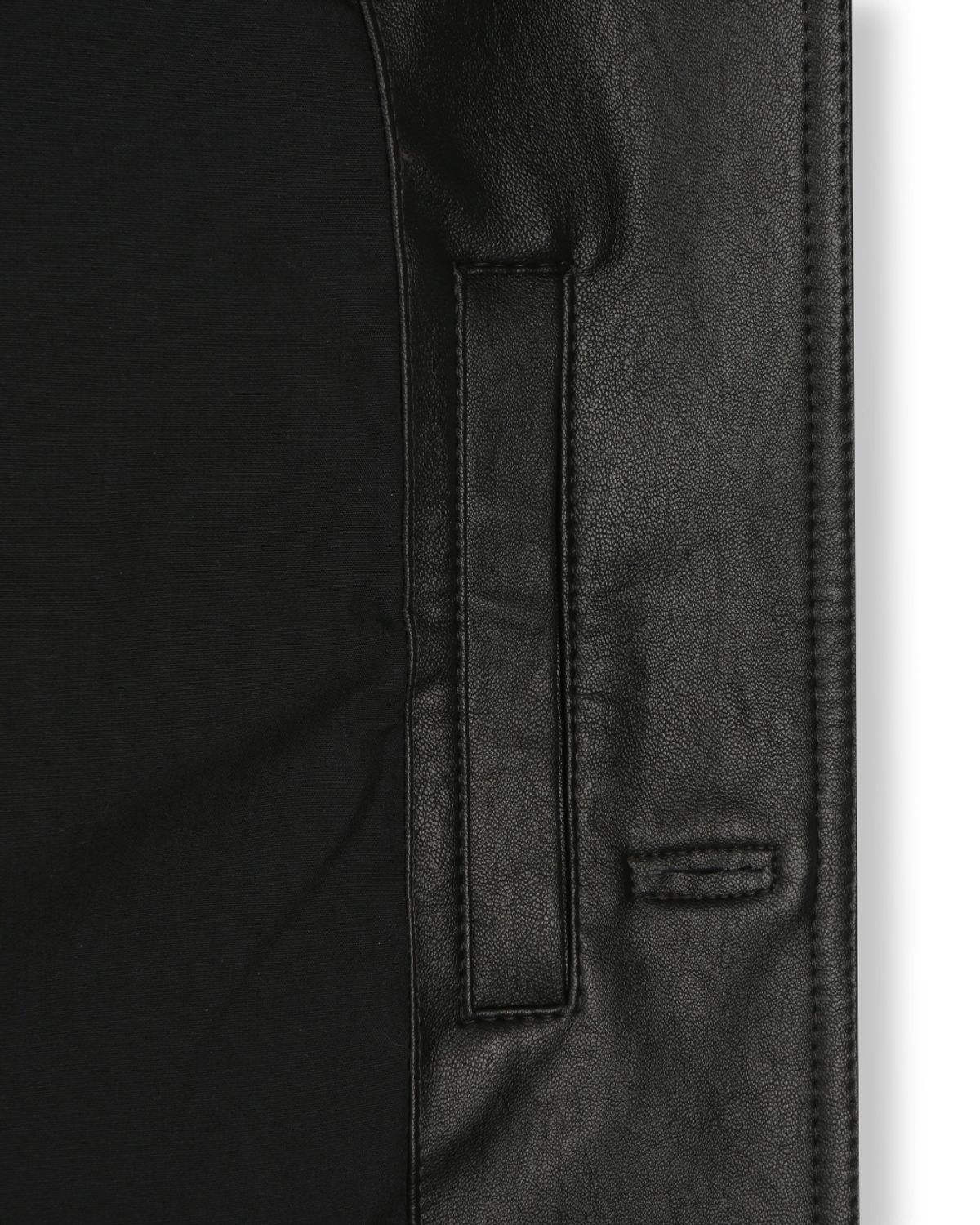 비슬로우(BESLOW) COLLARLESS JACKET LEATHER BLACK