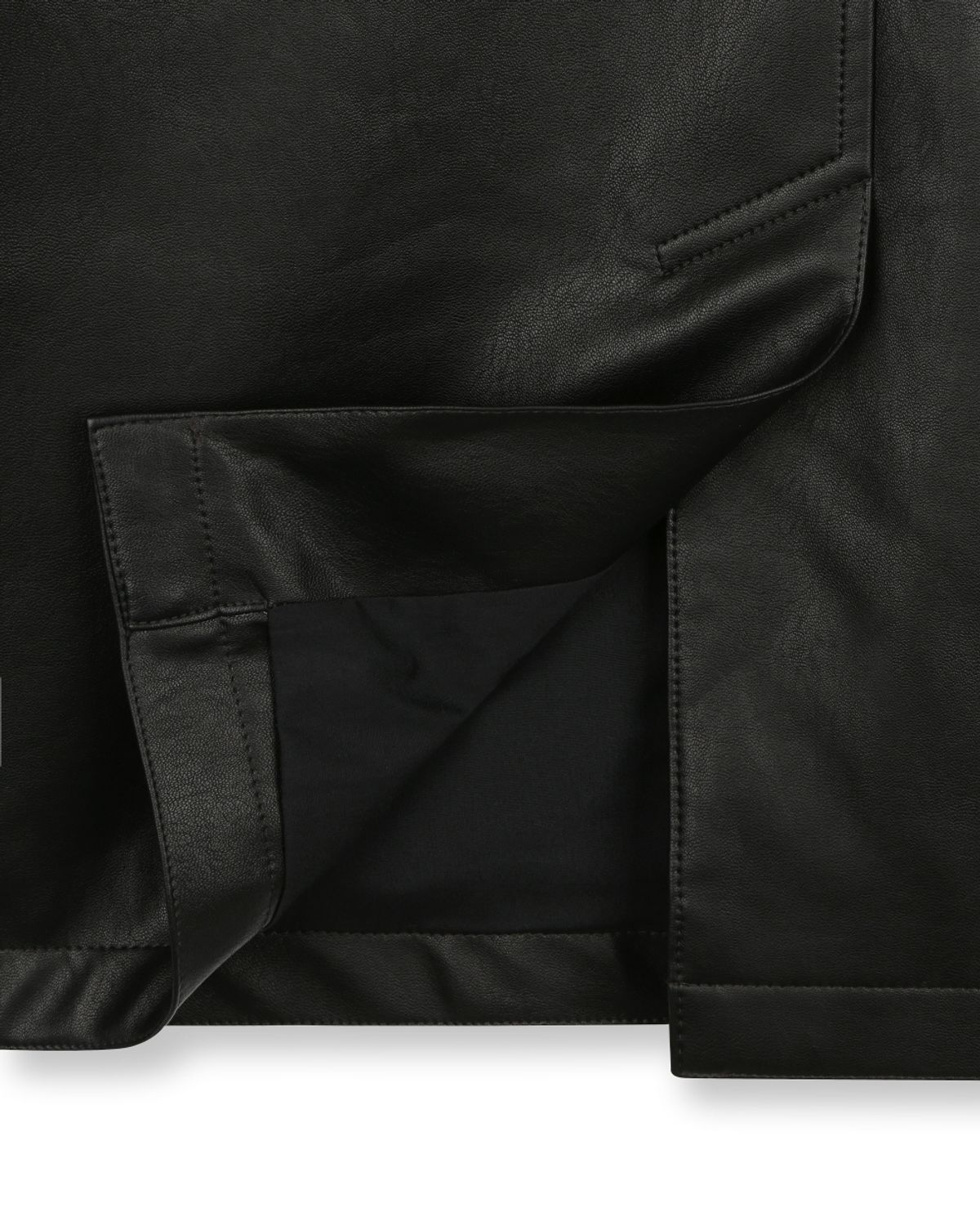 비슬로우(BESLOW) COLLARLESS JACKET LEATHER BLACK