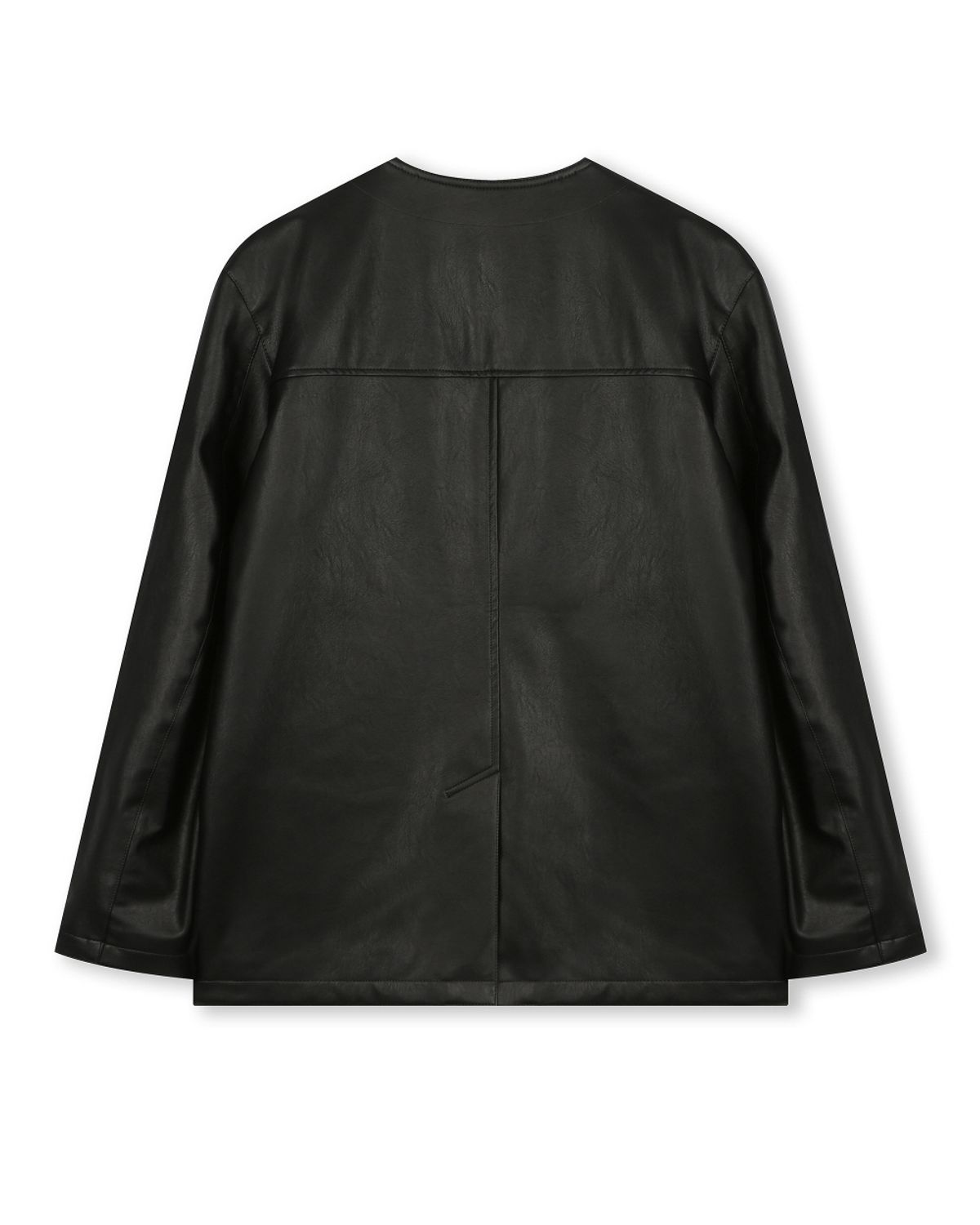 비슬로우(BESLOW) COLLARLESS JACKET LEATHER BLACK