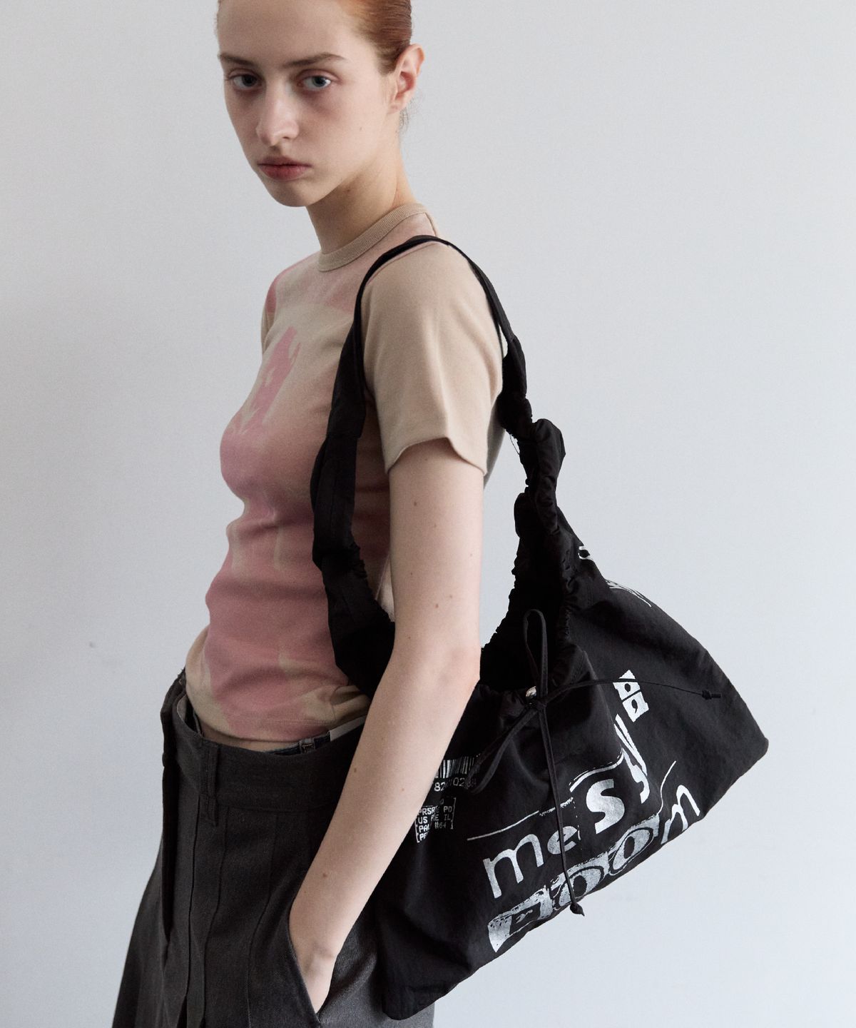 필인더블랭크(FILLINTHEBLANK) Stance Packable Multi Bag (messy)(black)