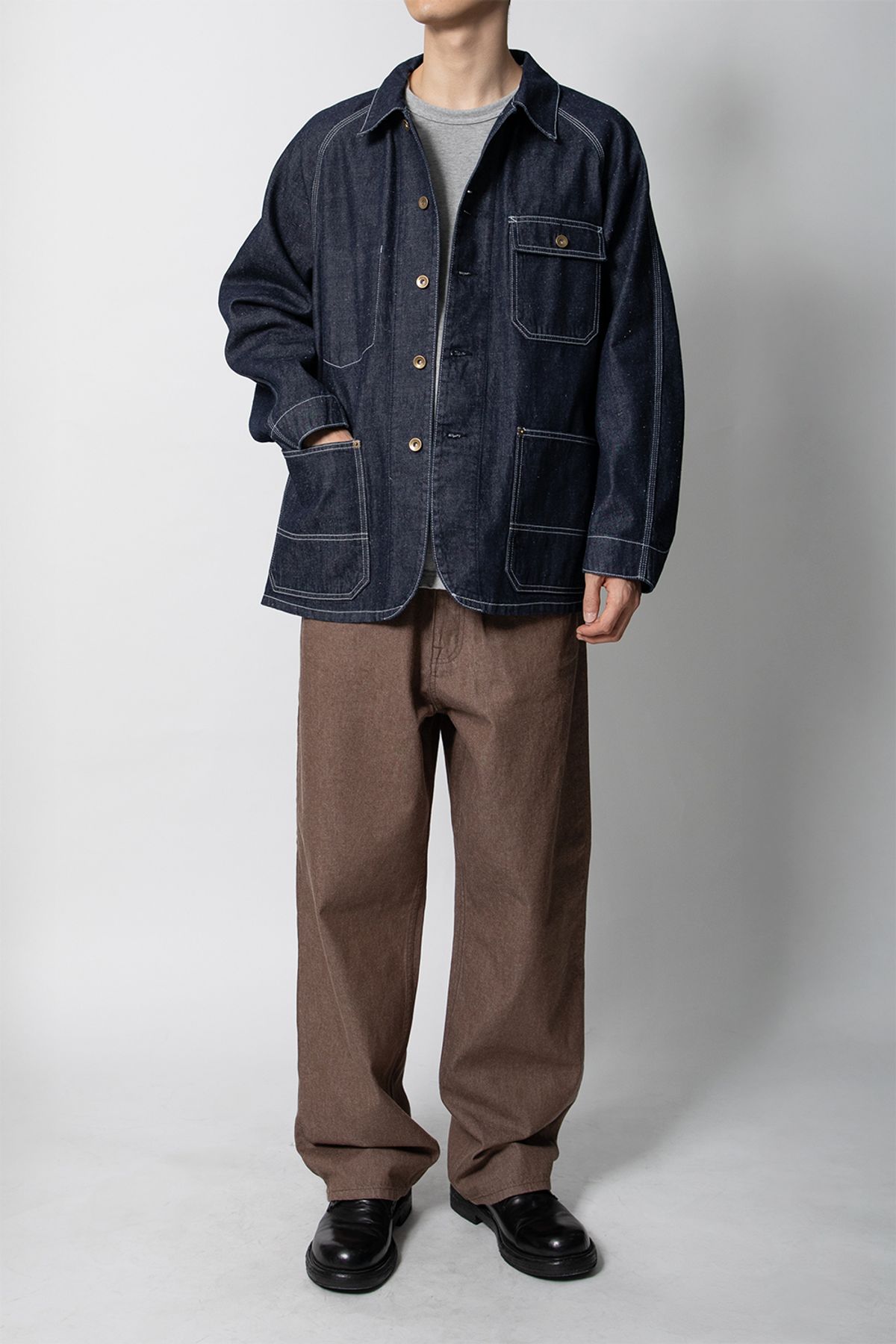 홀리선(HORLISUN) Painter Nep Denim Jacket Dark Navy