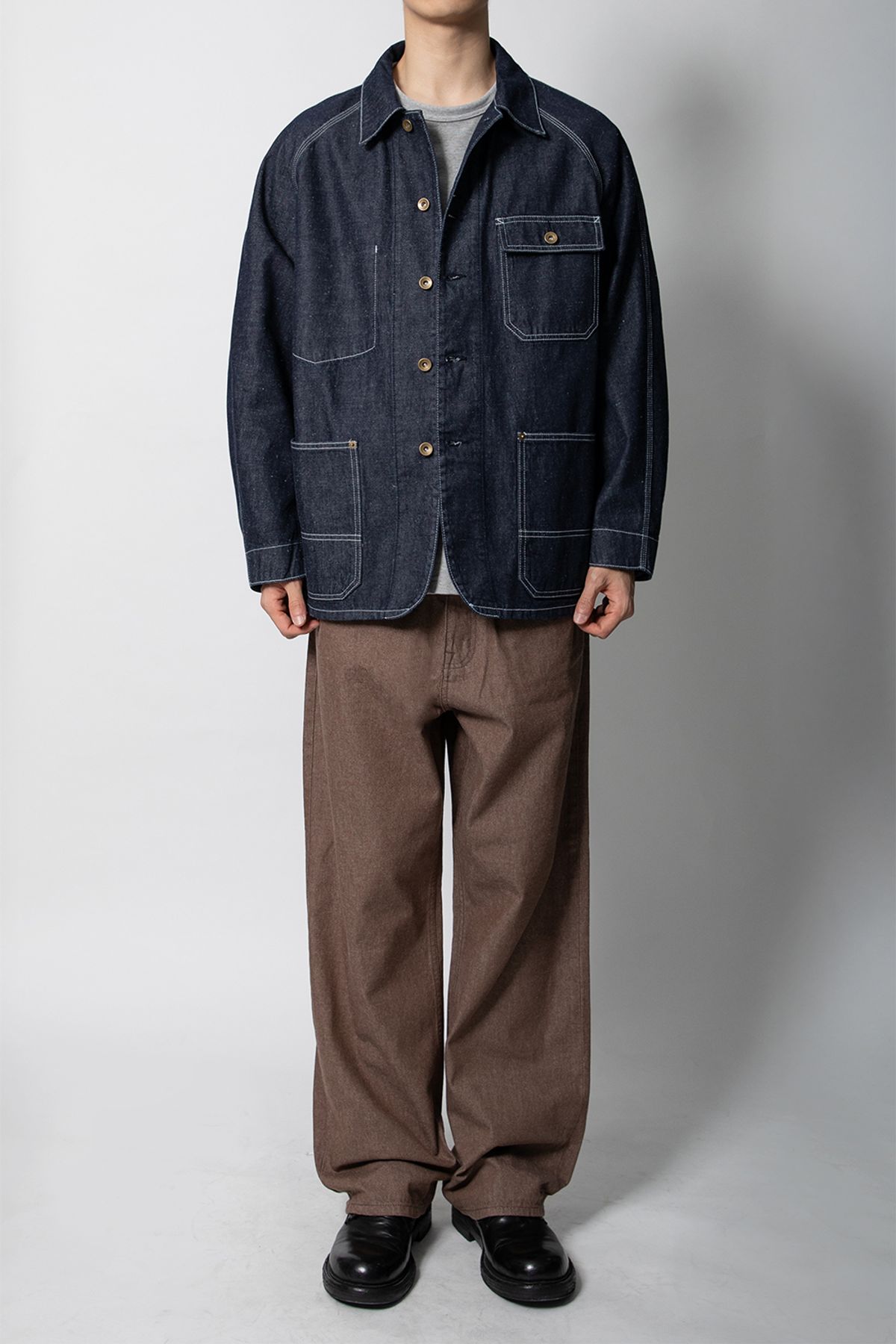홀리선(HORLISUN) Painter Nep Denim Jacket Dark Navy