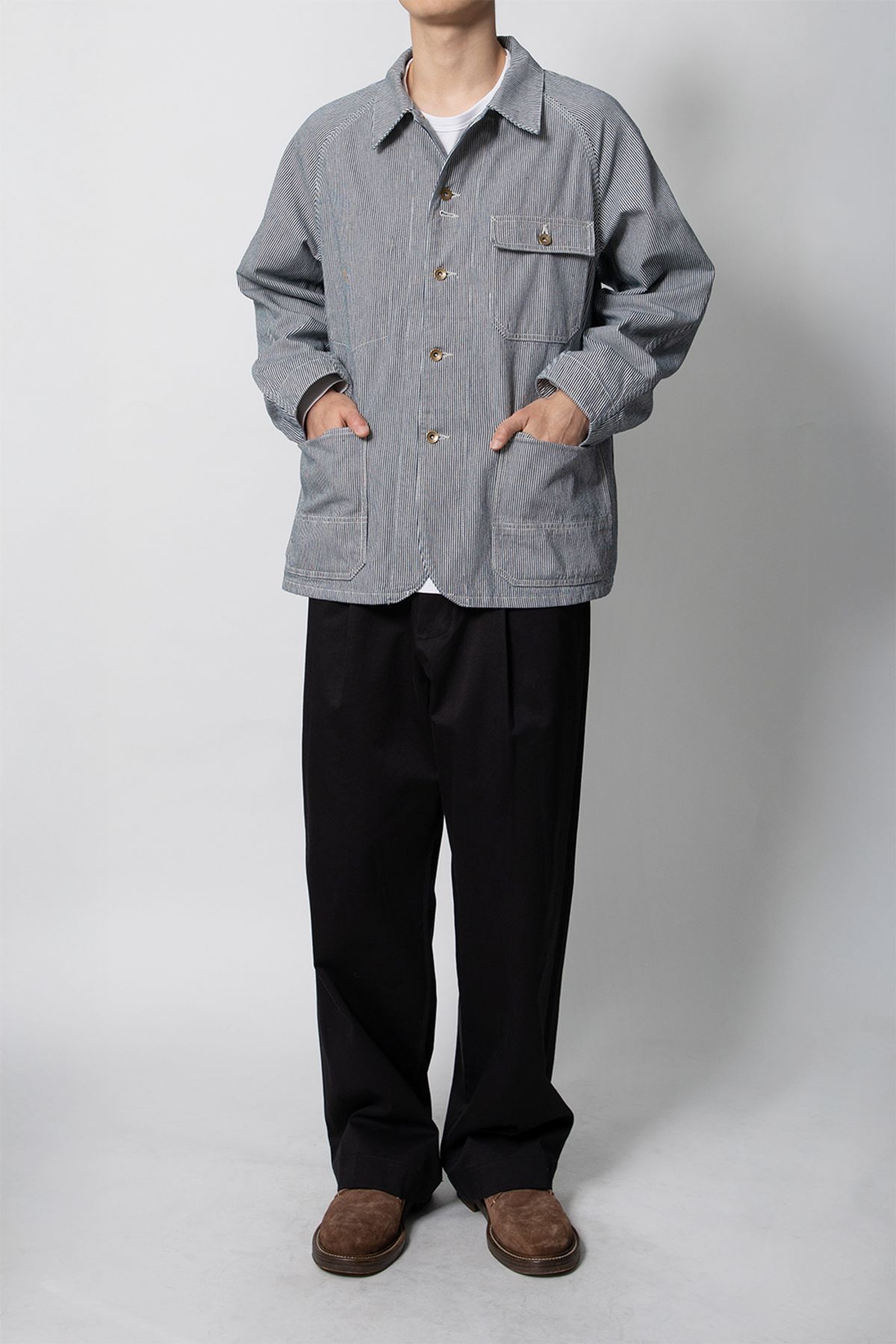 홀리선(HORLISUN) Painter Hickory Denim Jacket Hickory Stripe