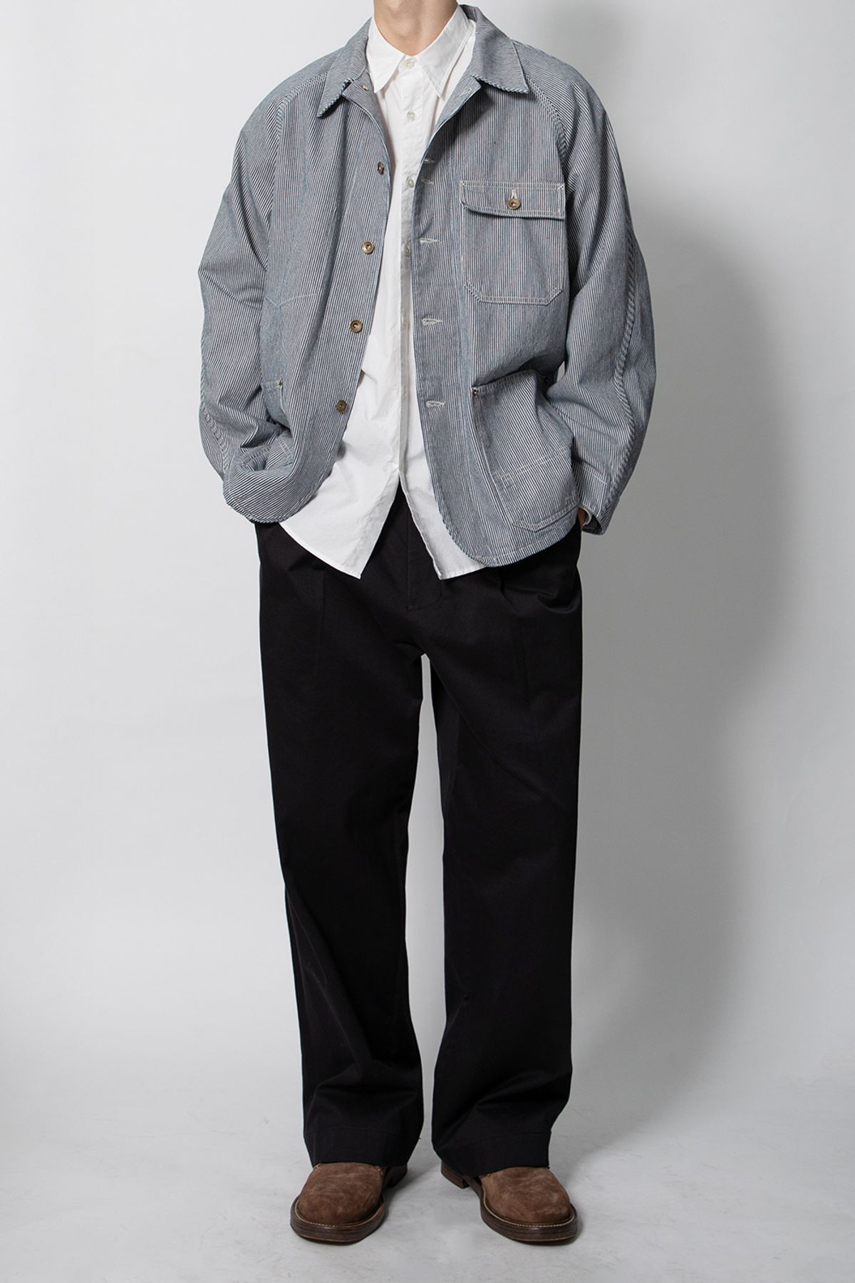 홀리선(HORLISUN) Painter Hickory Denim Jacket Hickory Stripe