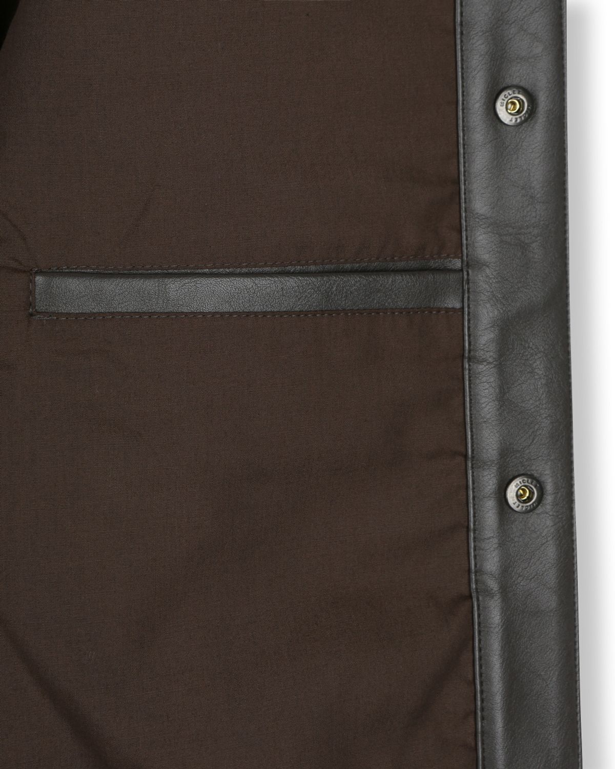 비슬로우(BESLOW) VEGAN LEATHER STAND COLLAR JACKET DARK MOCHA