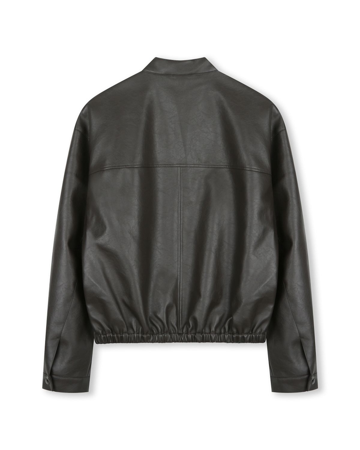 비슬로우(BESLOW) VEGAN LEATHER STAND COLLAR JACKET DARK MOCHA