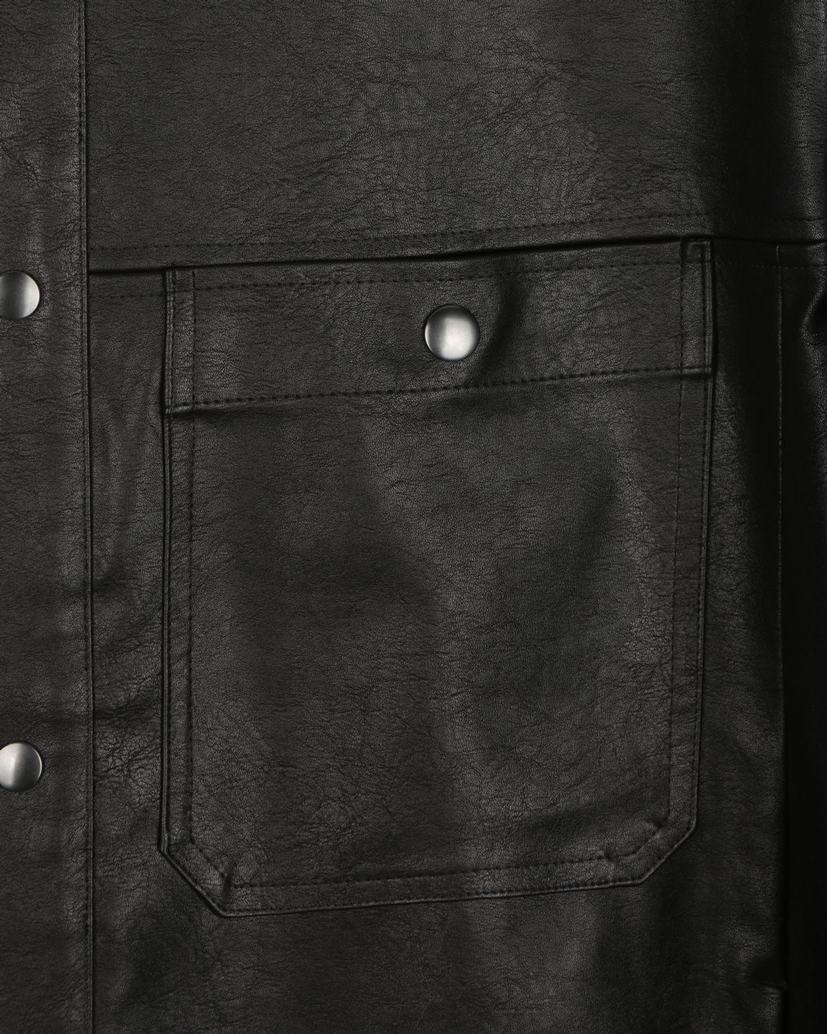 비슬로우(BESLOW) VEGAN LEATHER STAND COLLAR JACKET BLACK
