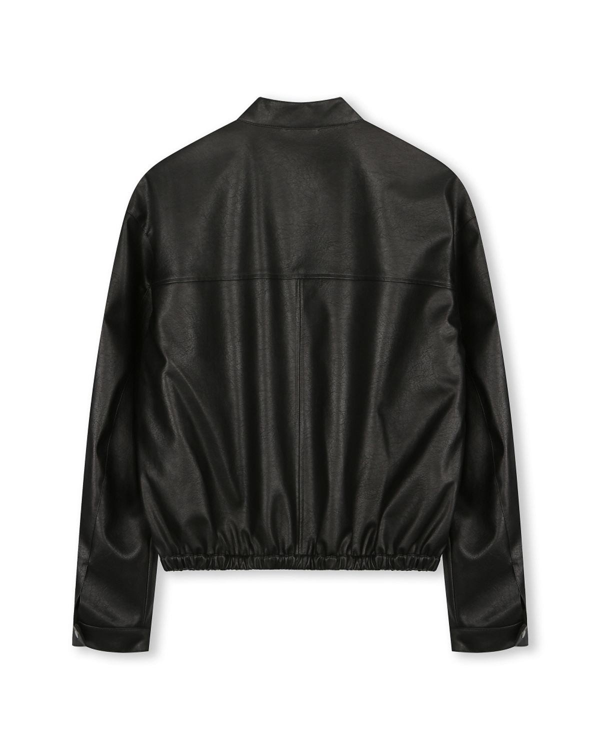 비슬로우(BESLOW) VEGAN LEATHER STAND COLLAR JACKET BLACK