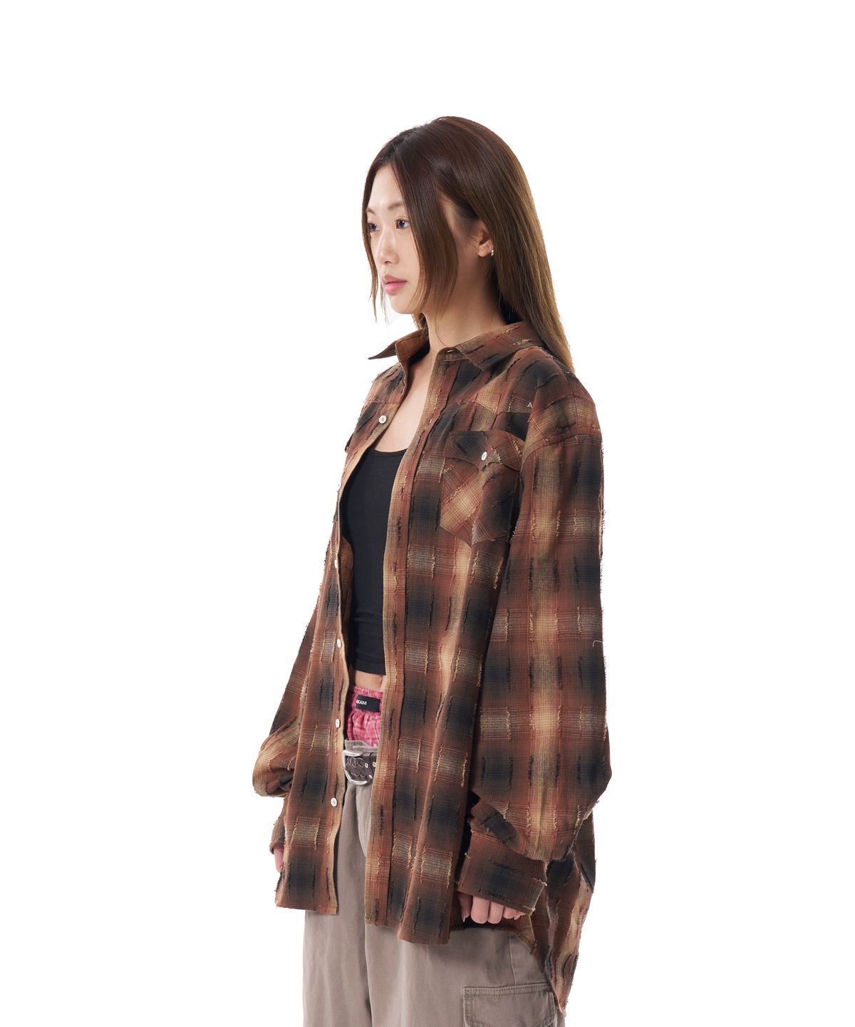 아캄(AAKAM) Western Vintage Check Shirts (Brown)