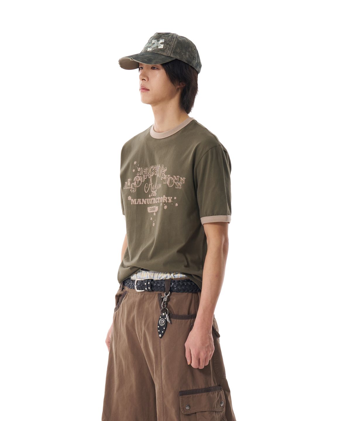 아캄(AAKAM) VTG Ink Ringer Top (Khaki)