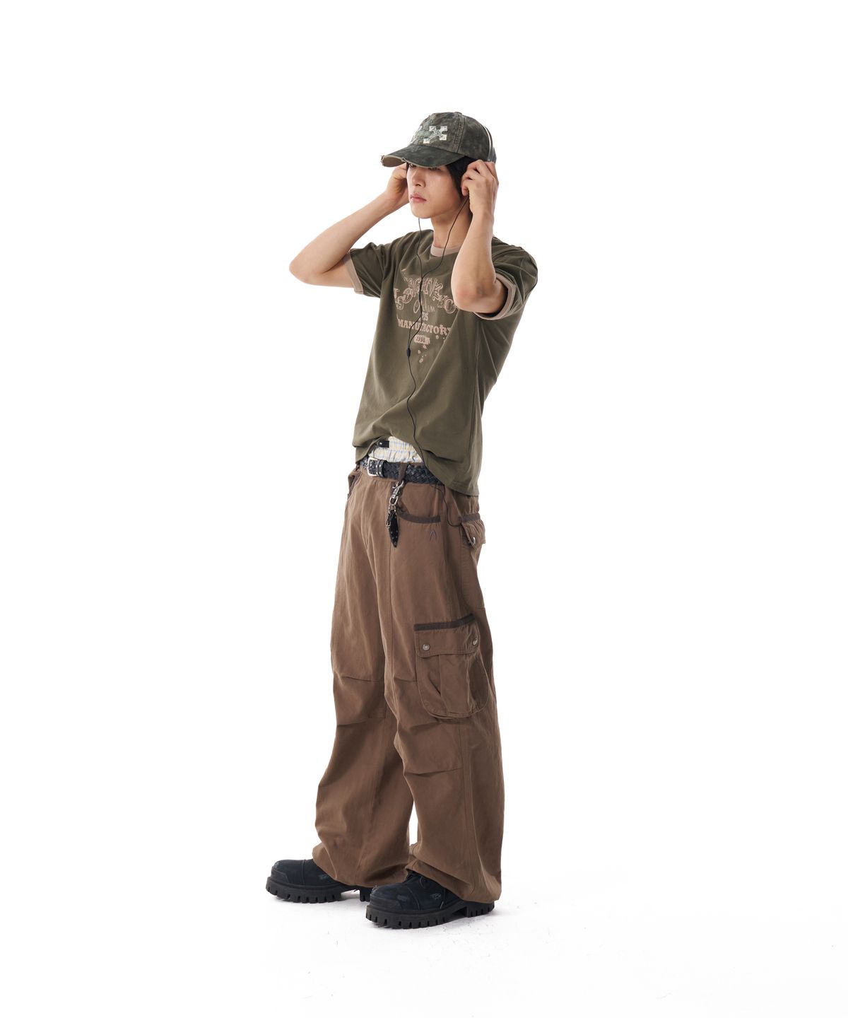 아캄(AAKAM) VTG Ink Ringer Top (Khaki)