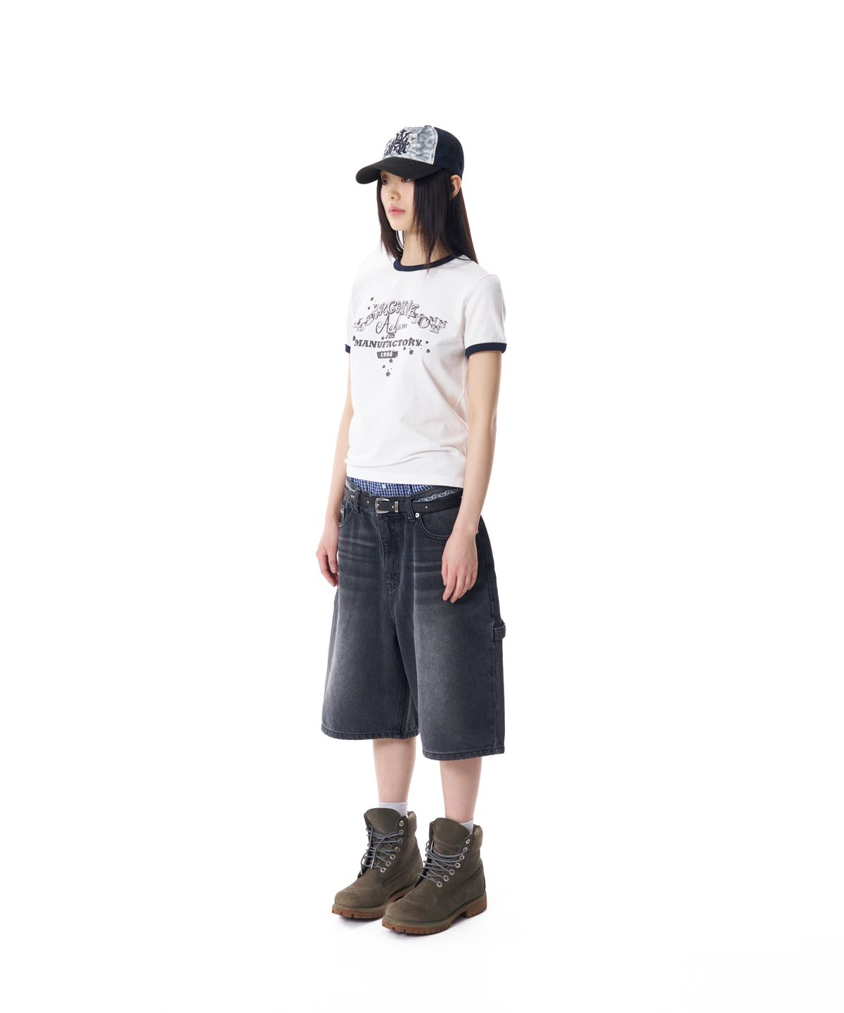 아캄(AAKAM) VTG Ink Ringer Top (Ivory)