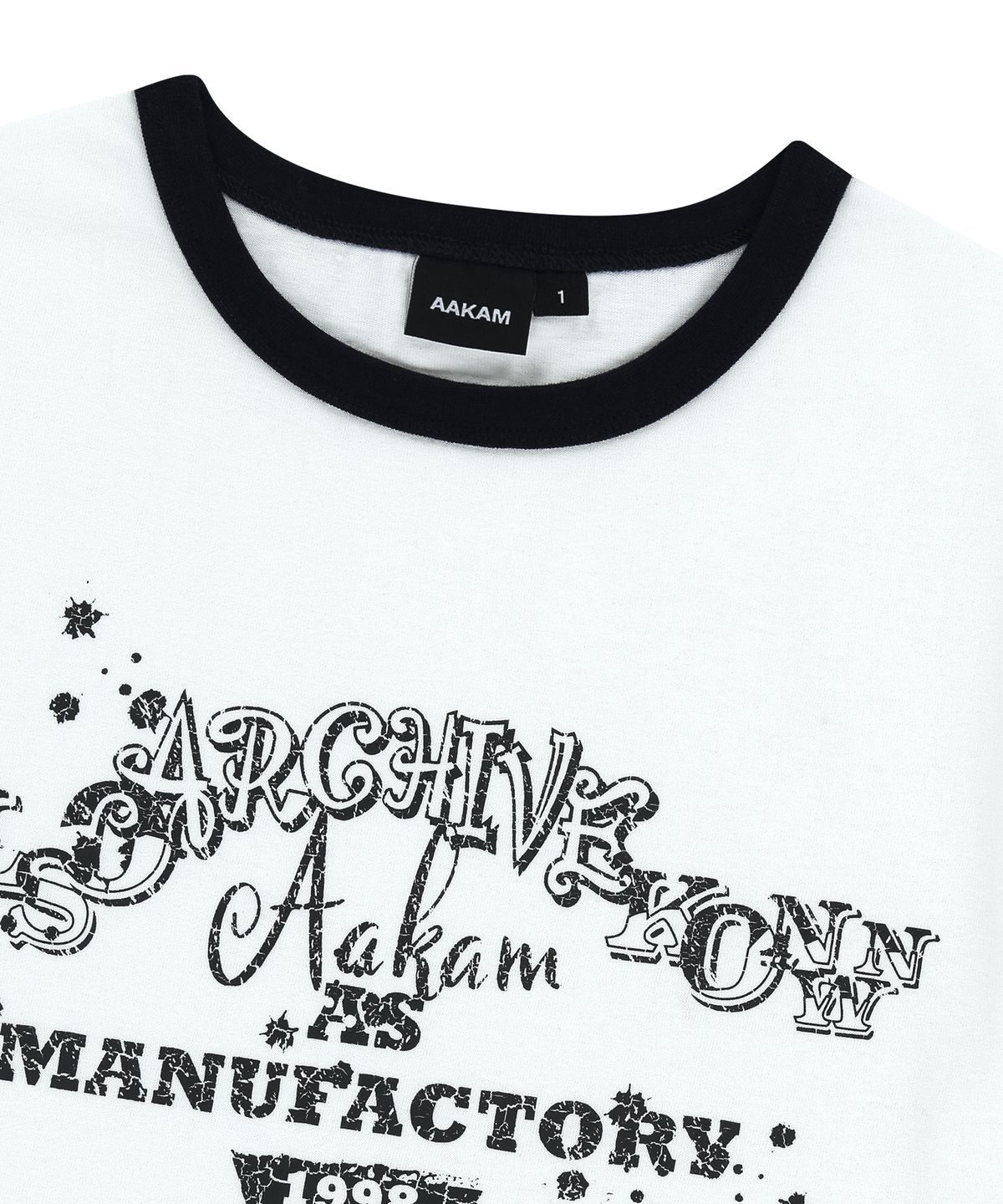 아캄(AAKAM) VTG Ink Ringer Top (Ivory)