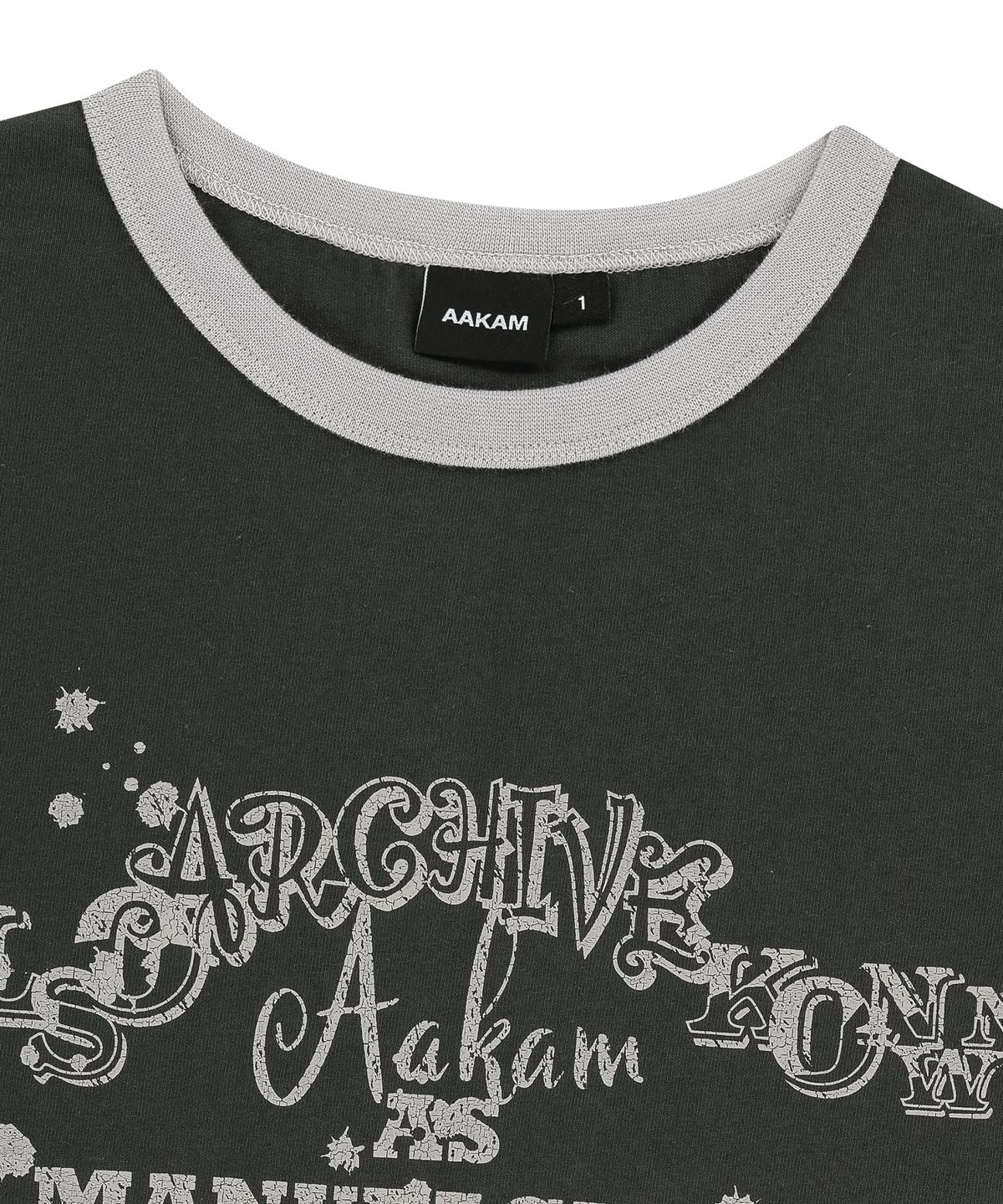 아캄(AAKAM) VTG Ink Ringer Top (Dark Gray)