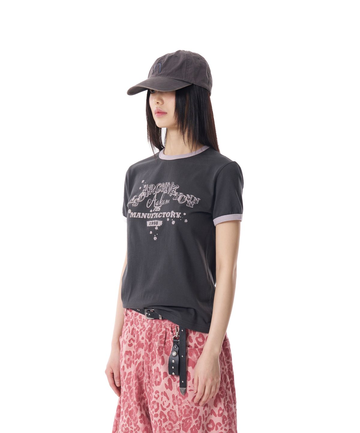 아캄(AAKAM) VTG Ink Ringer Top (Dark Gray)