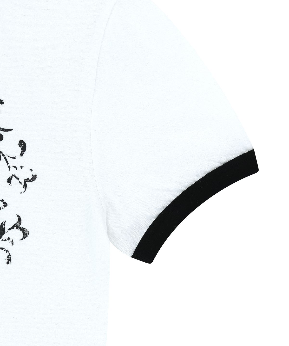 아캄(AAKAM) Stamp Printed Ringer Top (White)