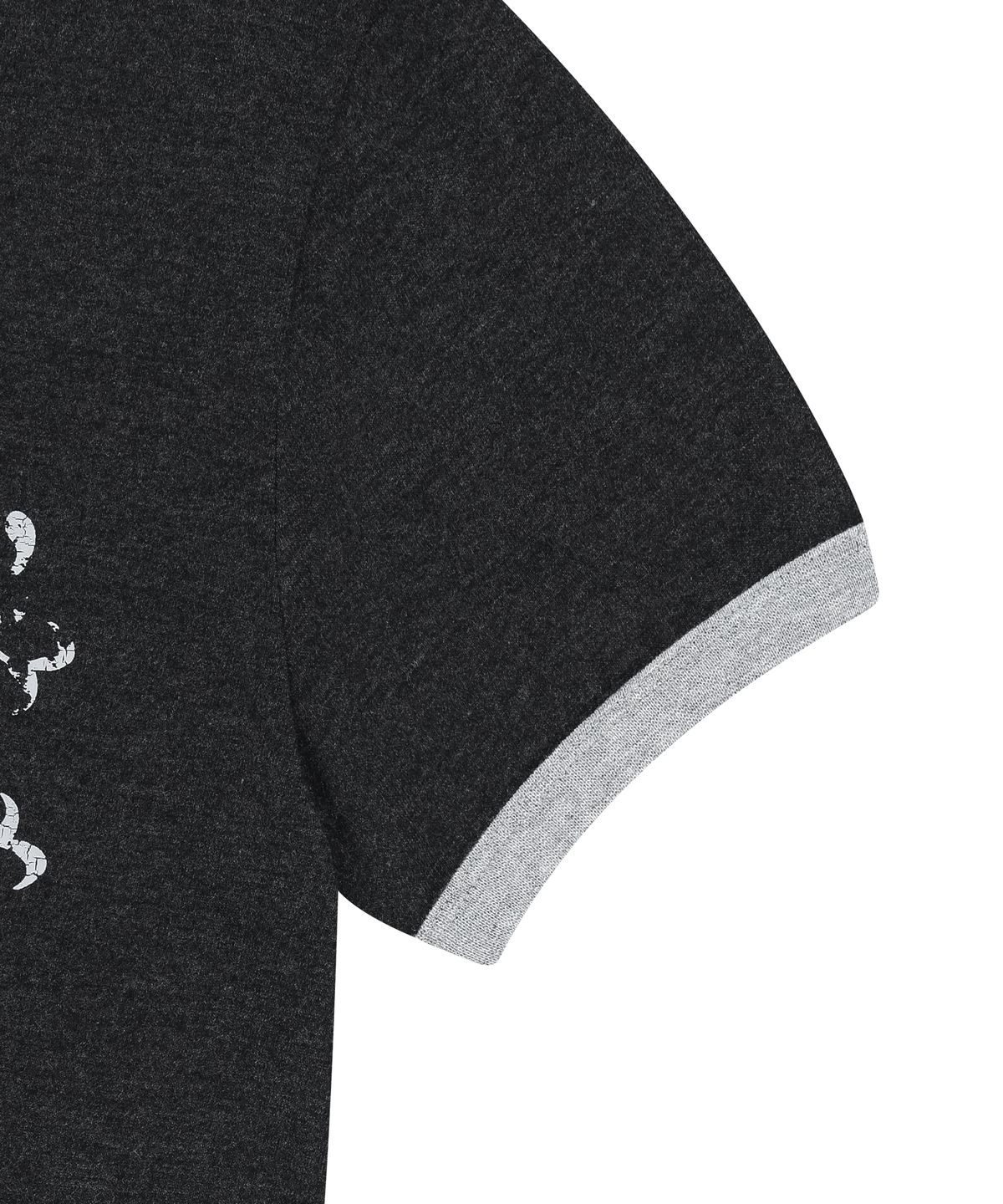 아캄(AAKAM) Stamp Printed Ringer Top (Dark Gray)