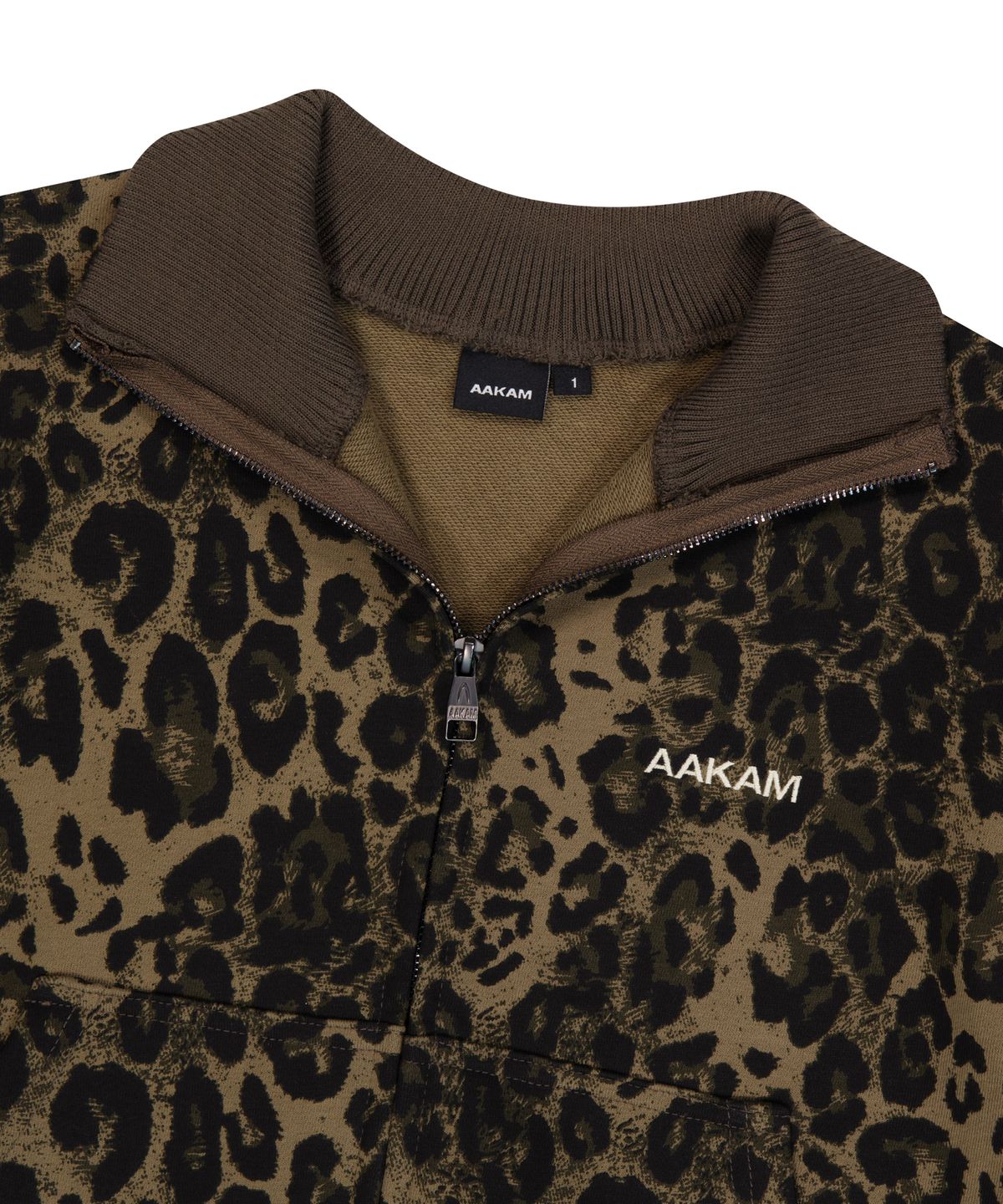 아캄(AAKAM) Leopard Logo Track Jacket (Brown)