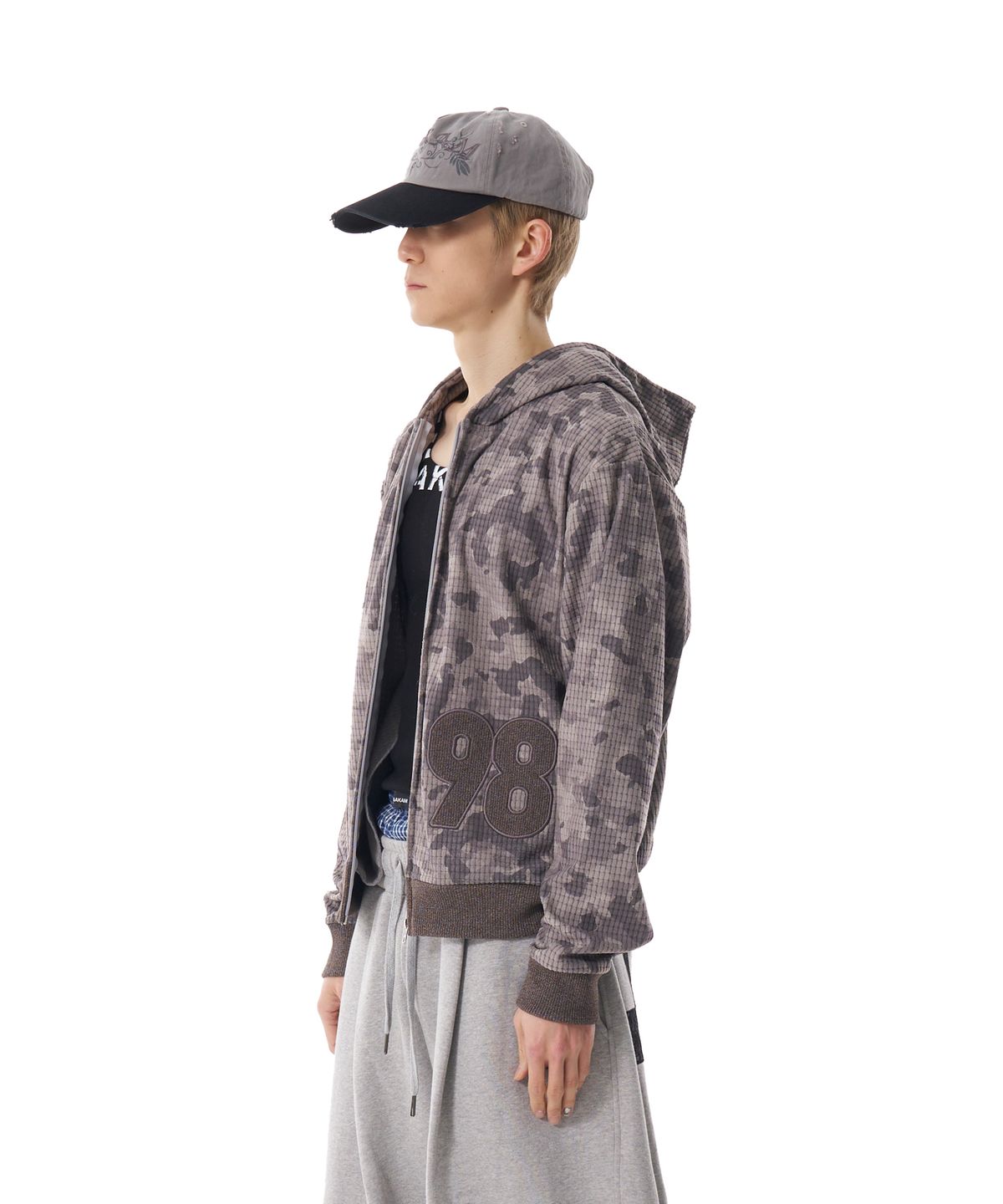 아캄(AAKAM) 98 Patch Camouflage Zip-Up Hoodie (Gray)