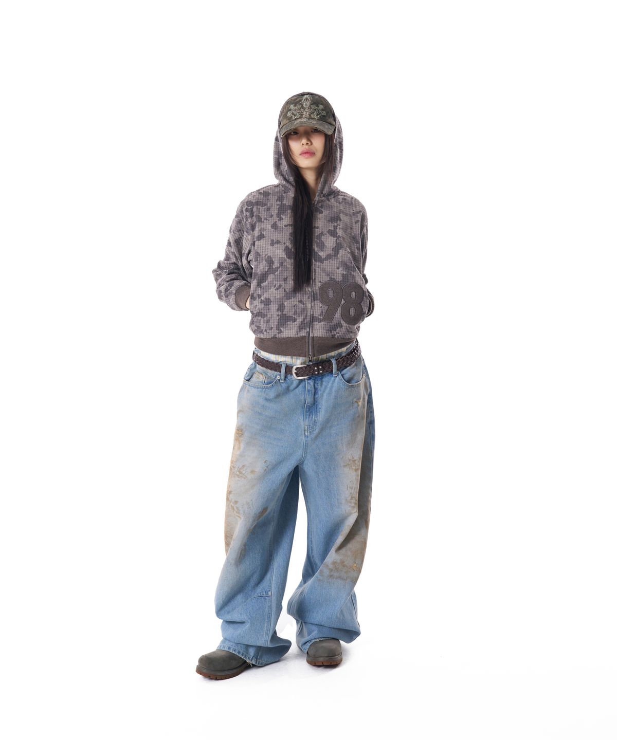 아캄(AAKAM) 98 Patch Camouflage Zip-Up Hoodie (Gray)