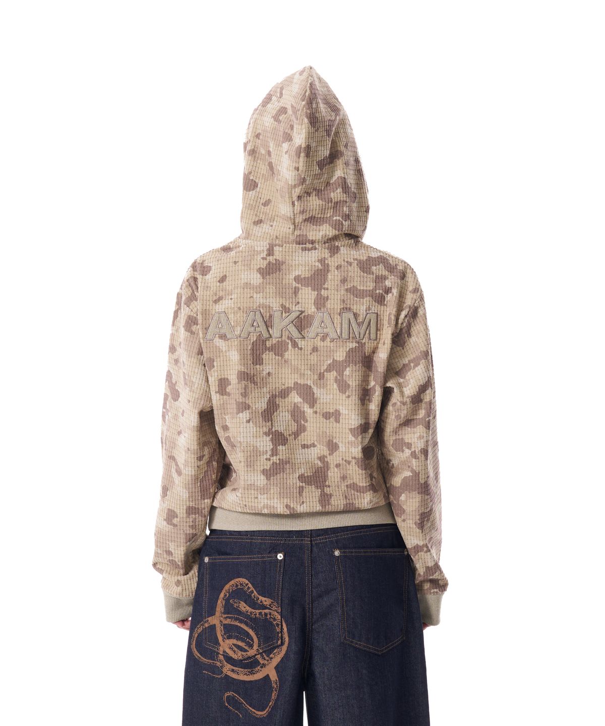아캄(AAKAM) 98 Patch Camouflage Zip-Up Hoodie (Beige)