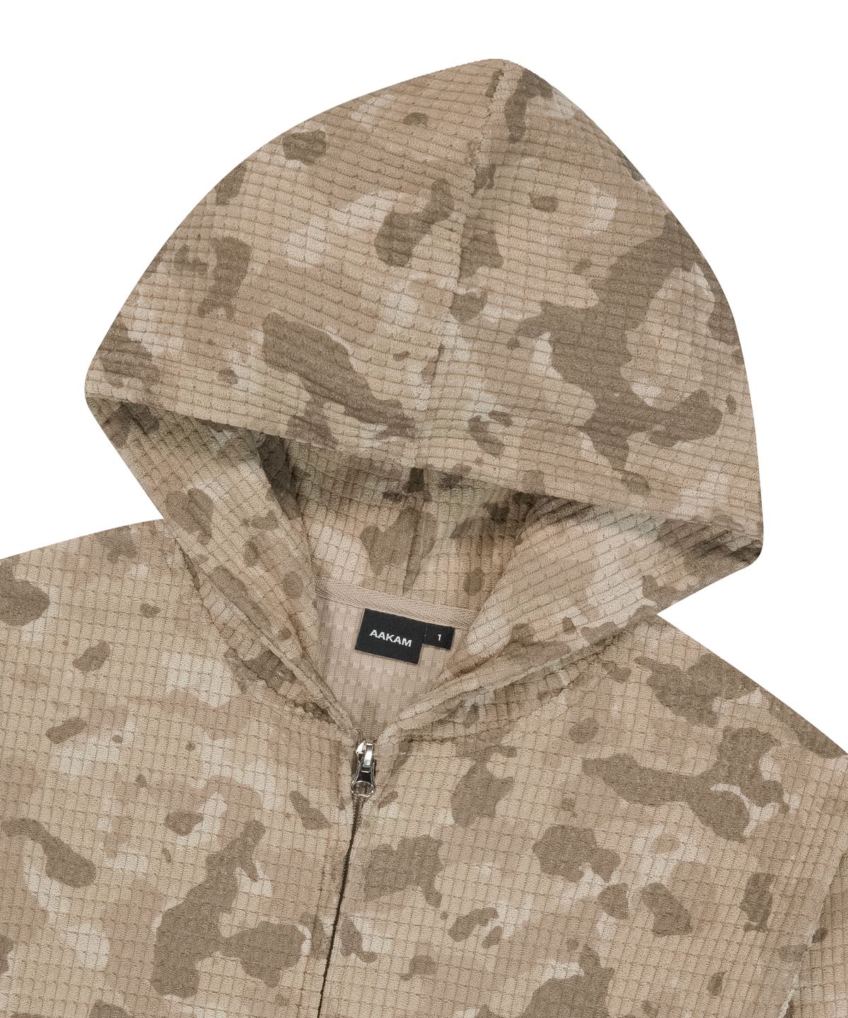 아캄(AAKAM) 98 Patch Camouflage Zip-Up Hoodie (Beige)