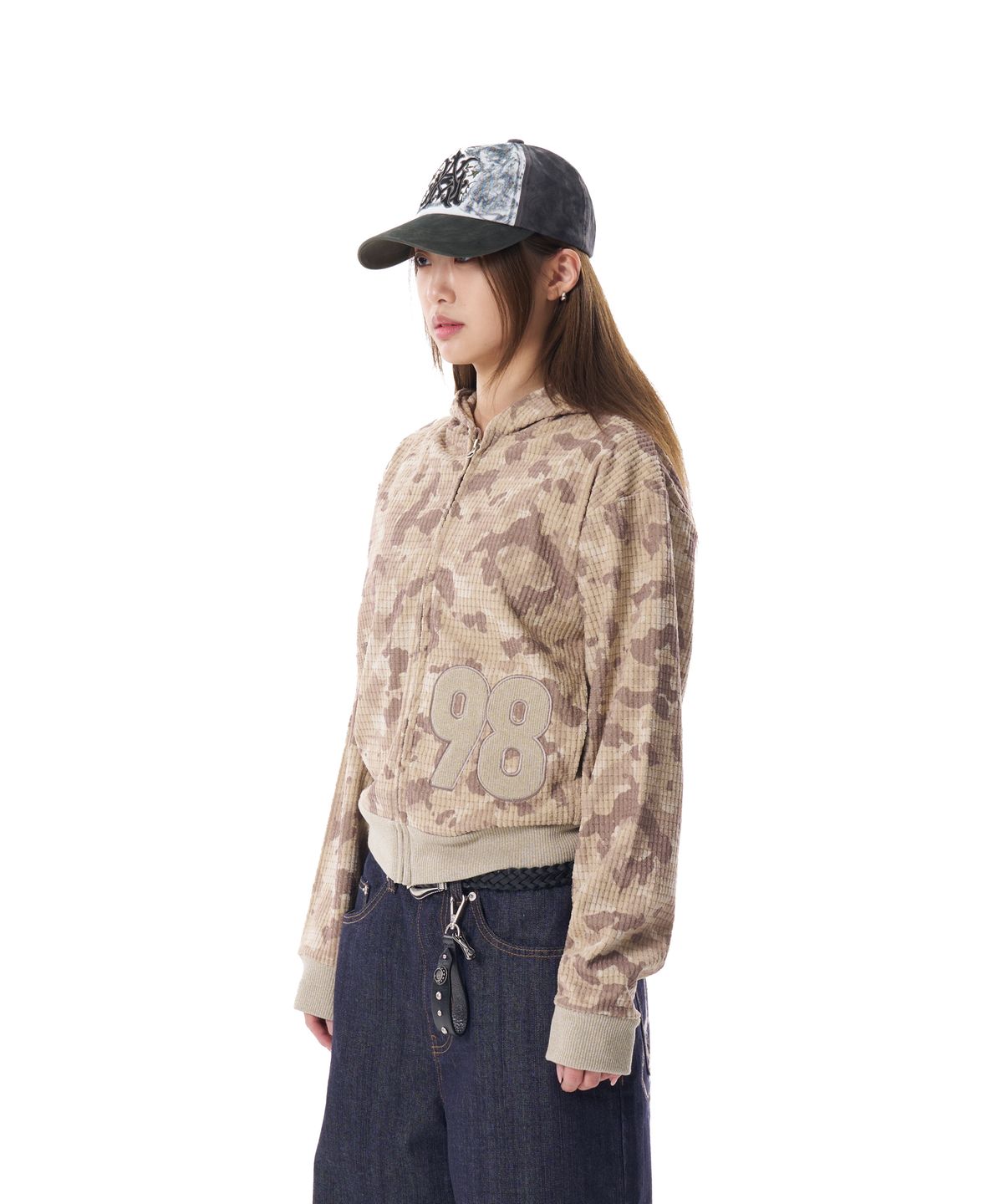 아캄(AAKAM) 98 Patch Camouflage Zip-Up Hoodie (Beige)