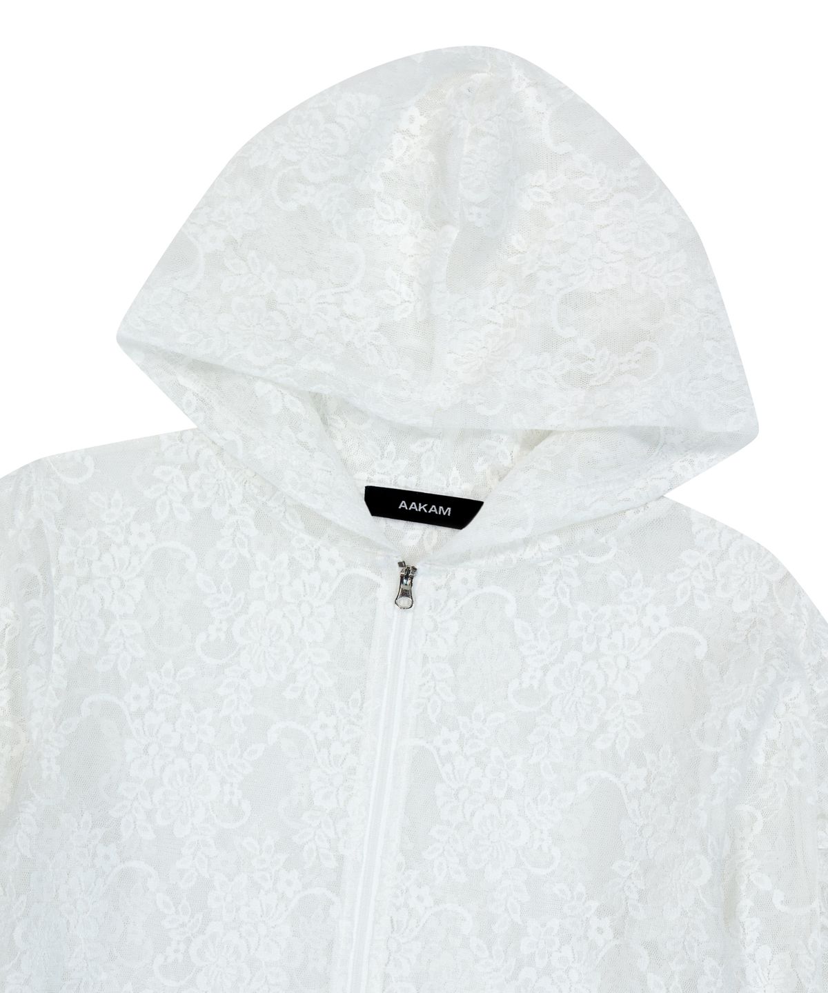 아캄(AAKAM) Laced Zip-Up Hoodie (White)