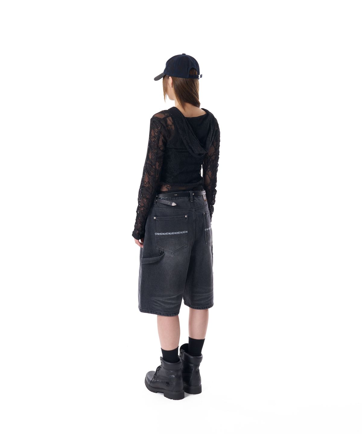 아캄(AAKAM) Laced Zip-Up Hoodie (Black)