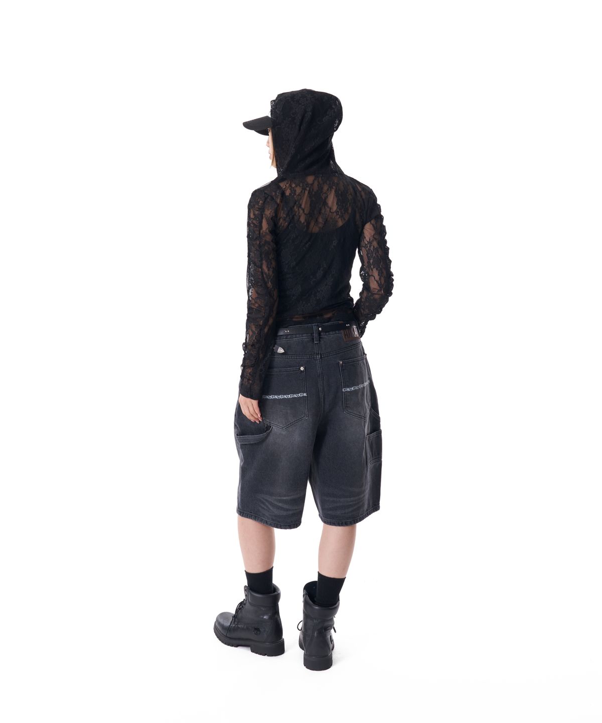 아캄(AAKAM) Laced Zip-Up Hoodie (Black)