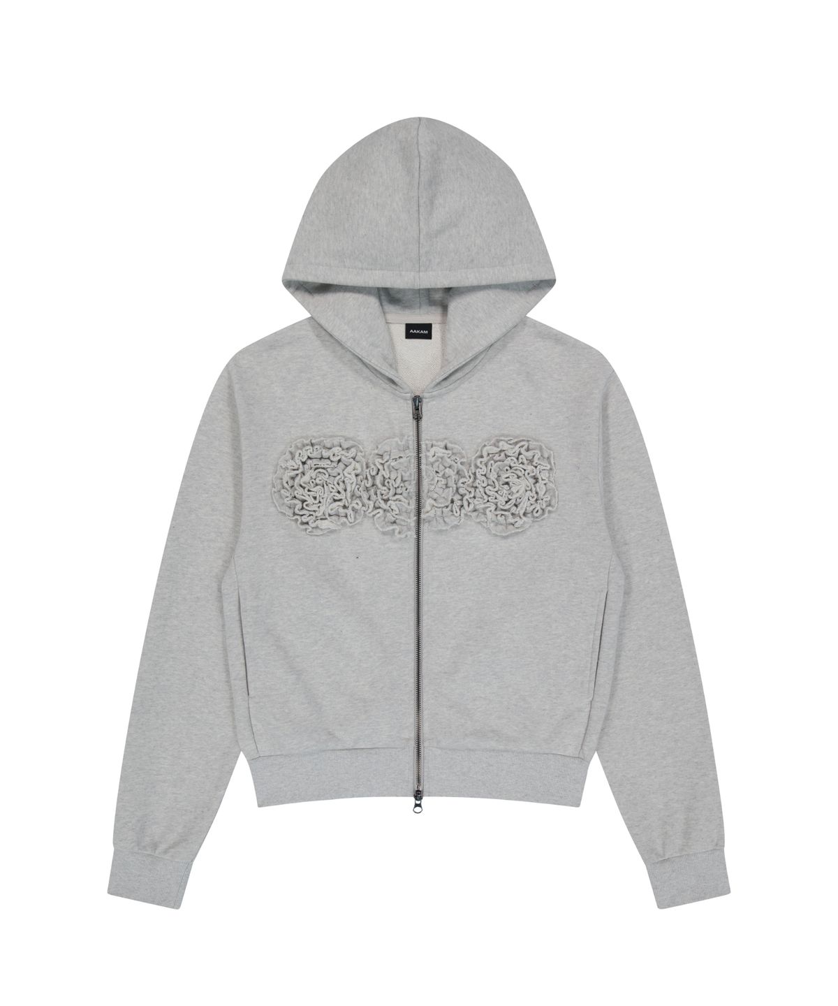 아캄(AAKAM) Flowers Zip-Up Hoodie (Gray)