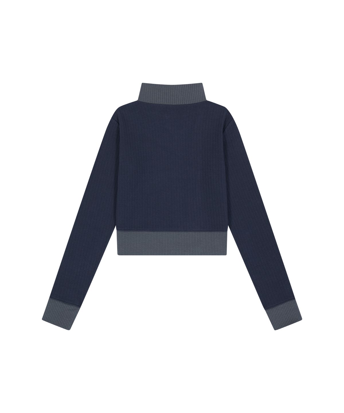 아캄(AAKAM) Side Neck Zip-Up (Navy)