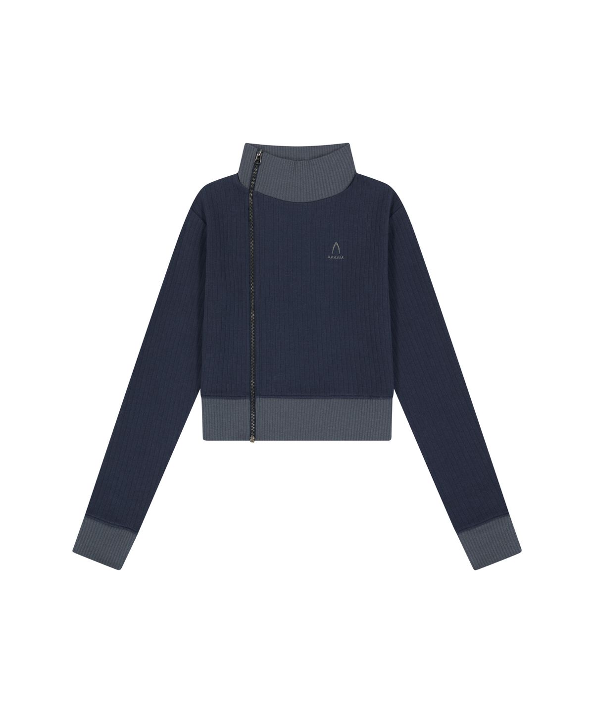 아캄(AAKAM) Side Neck Zip-Up (Navy)