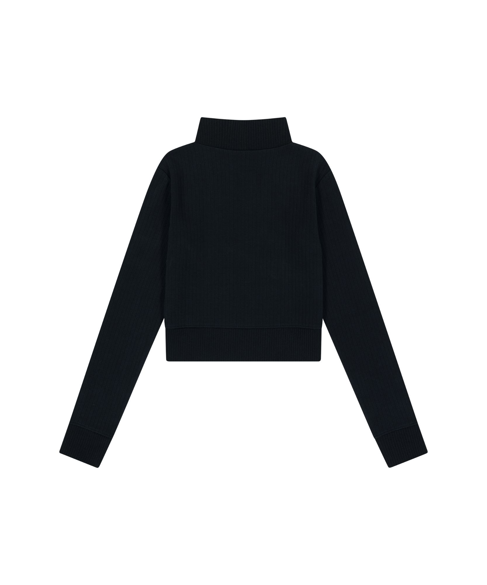 MUSINSA | AAKAM Side Neck Zip-Up (Black)