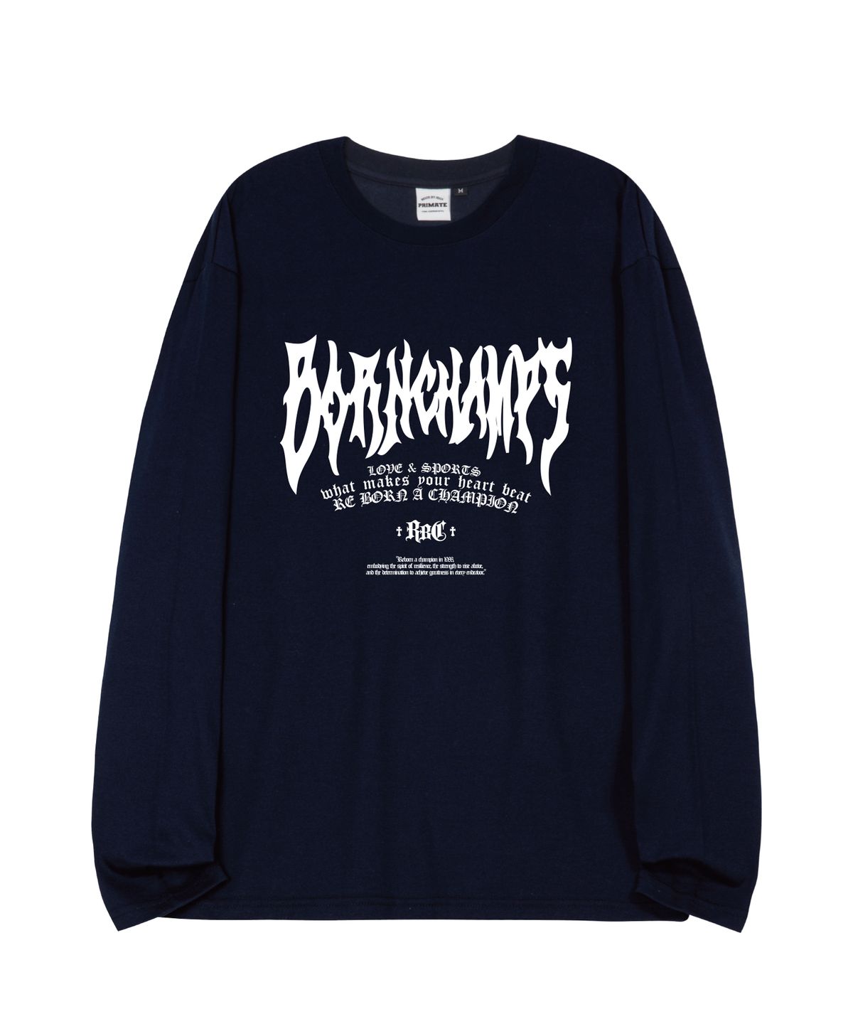 본챔스(BORN CHAMPS) [4 COLORS] 트라이벌 섀도우 오버핏 롱 슬리브 B25ST16