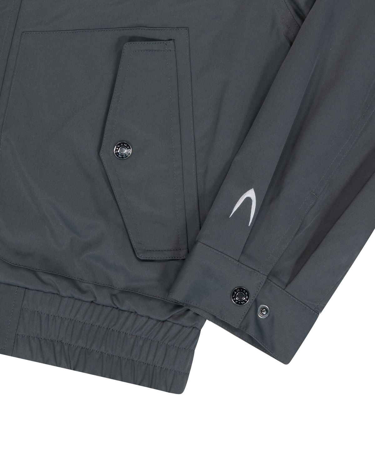 아캄(AAKAM) High-Neck Button Jacket (Dark Gray)