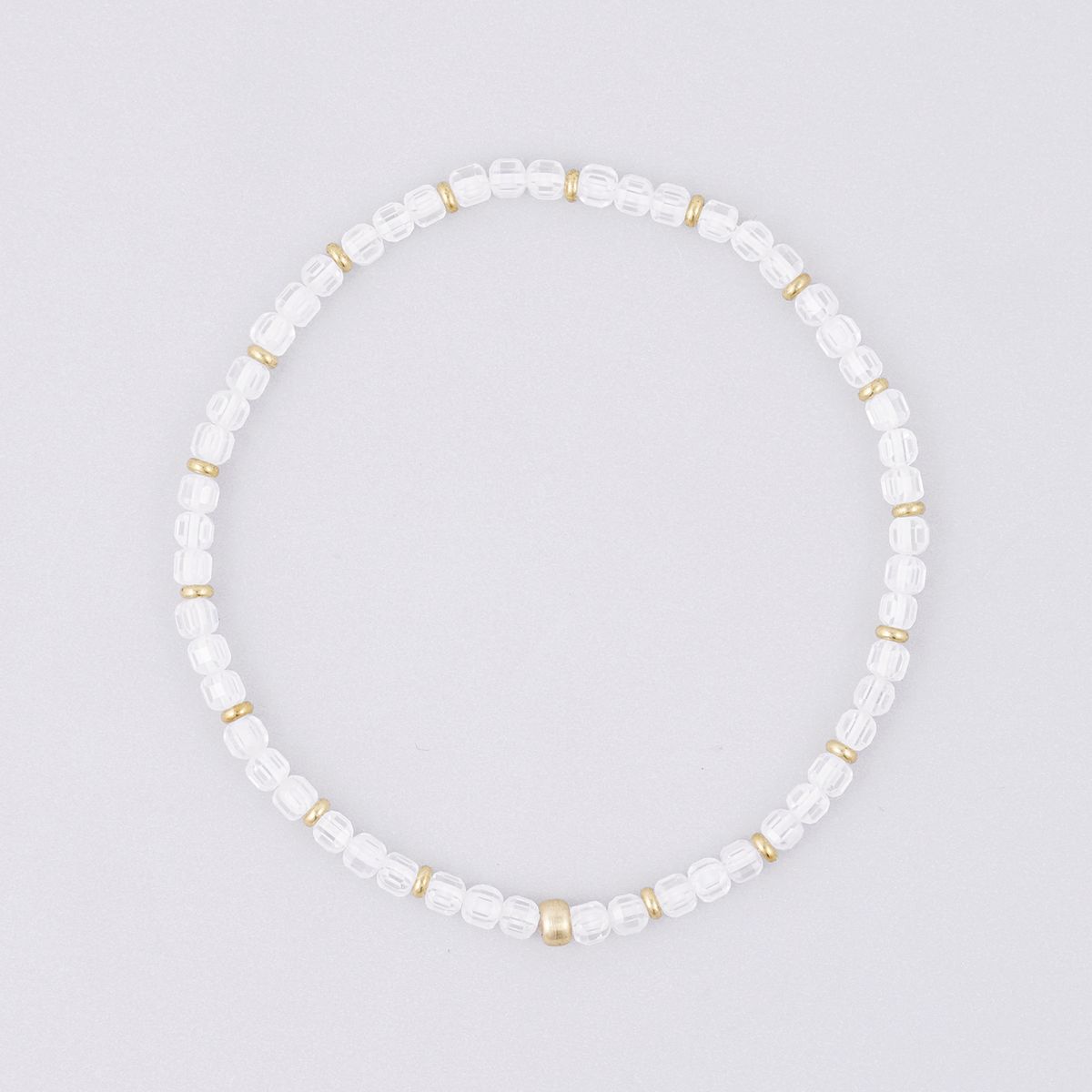 제이반스 클래식(JBANS CLASSIC) 브라스링 포인트 화이트지르콘 원석팔찌 (C2501AC1221_WT)