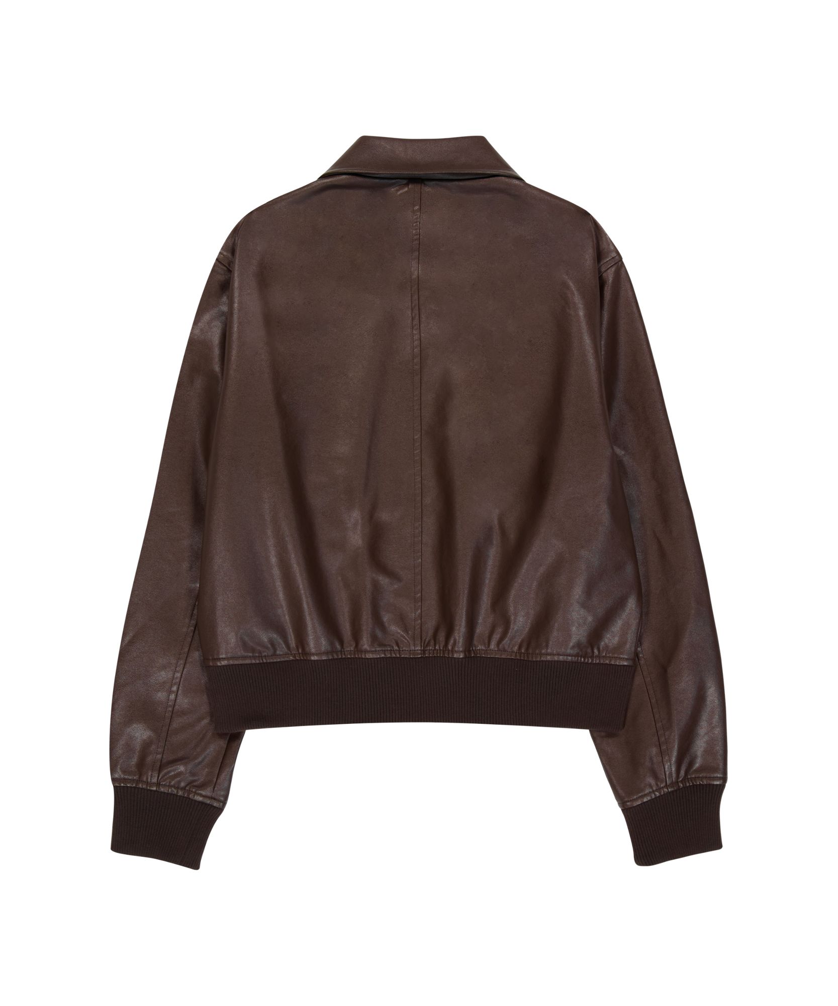 MUSINSA公式 | AAKAM Western Collar Leather Jacket (Brown)