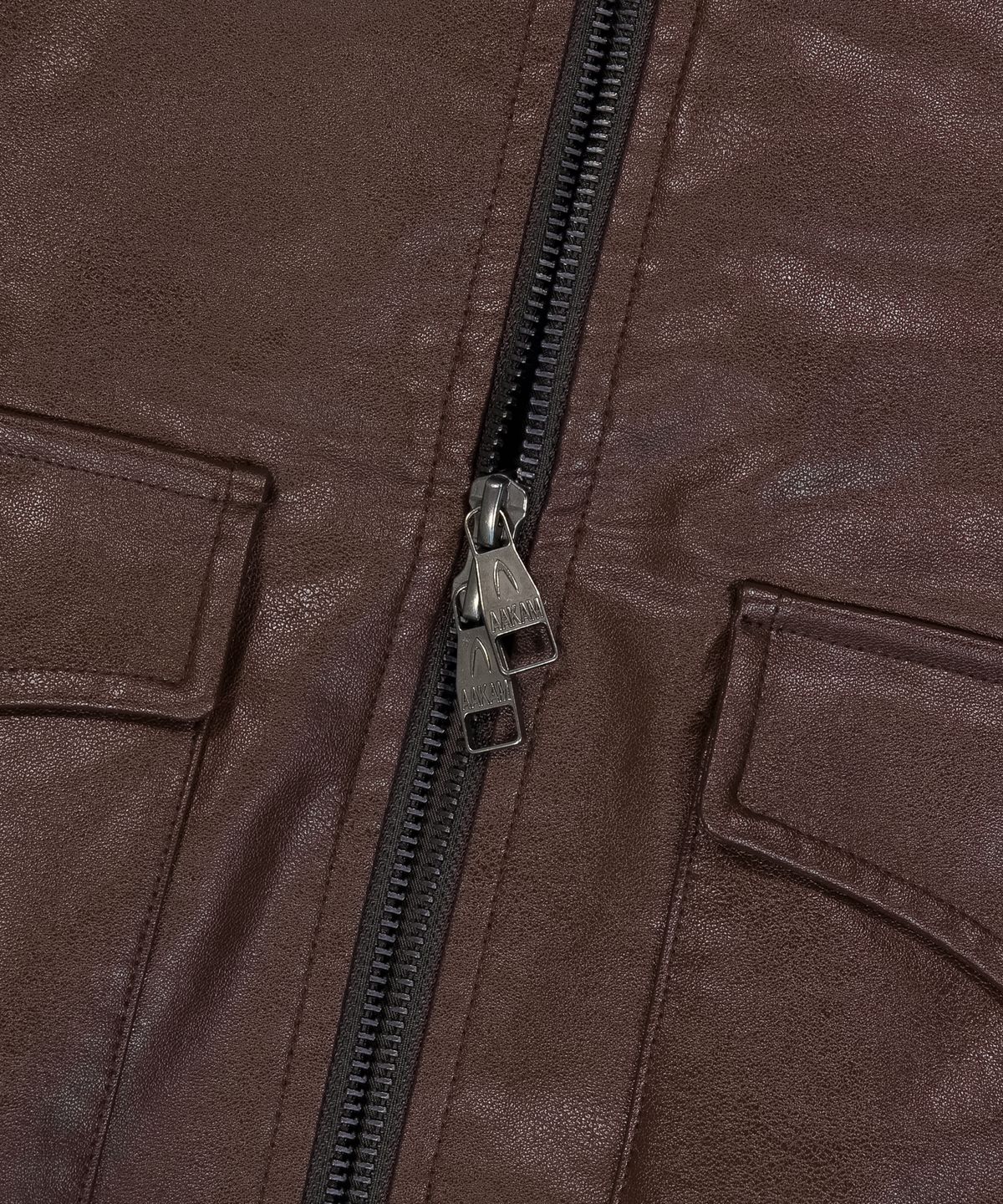 아캄(AAKAM) Western Collar Leather Jacket (Brown)