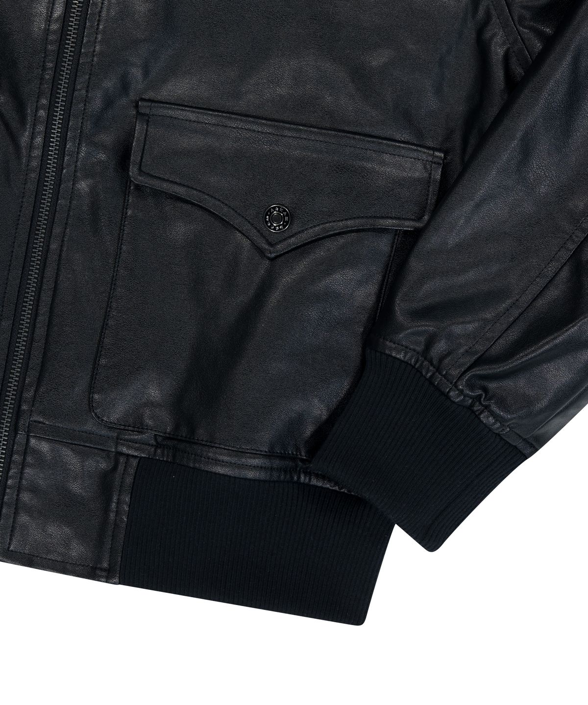 아캄(AAKAM) Western Collar Leather Jacket (Black)