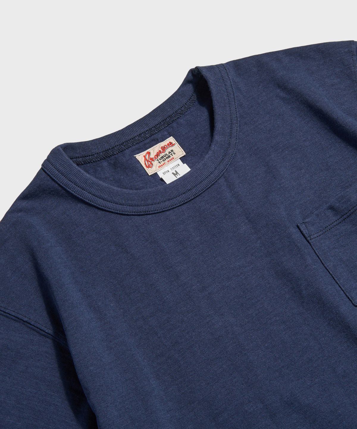 브론슨(BRONSON) Tompkins USA Cotton Single Yarn Pocket Tee Navy
